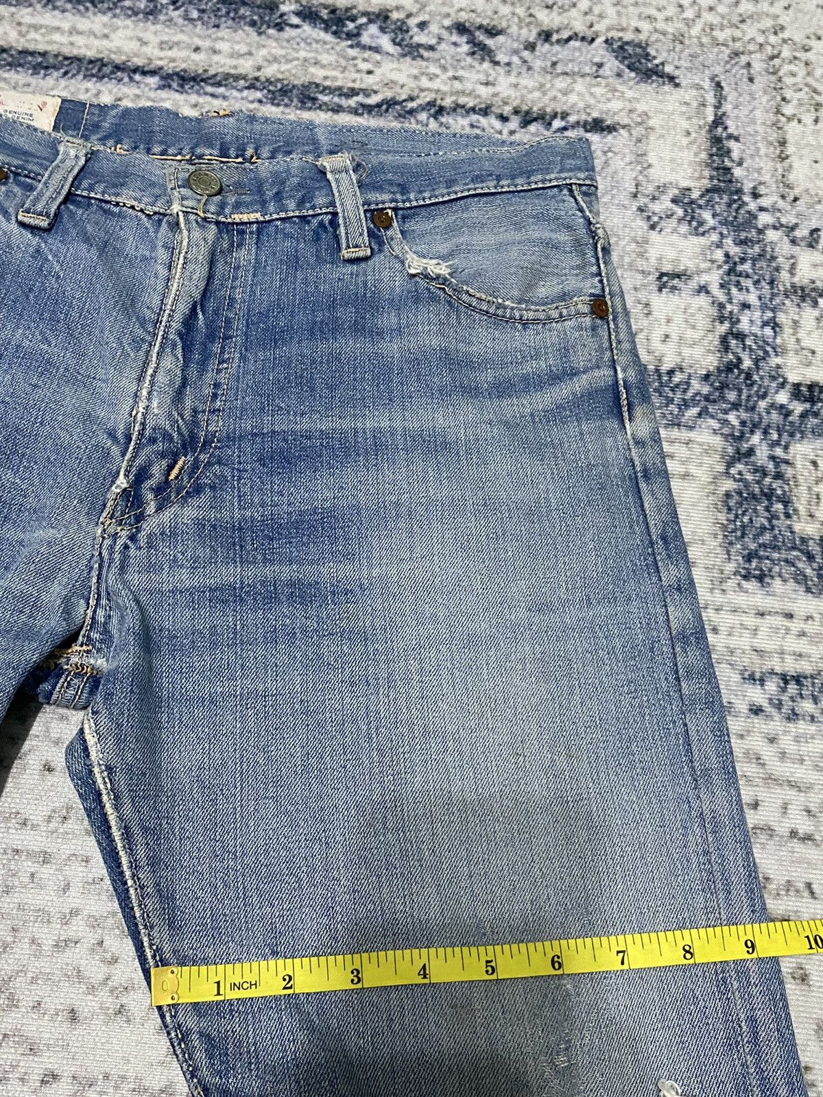 Vintage Vintage Distressed 70's CANTON Bootcut Half Selvedge Jeans Size US 32 / EU 48 - 10 Thumbnail