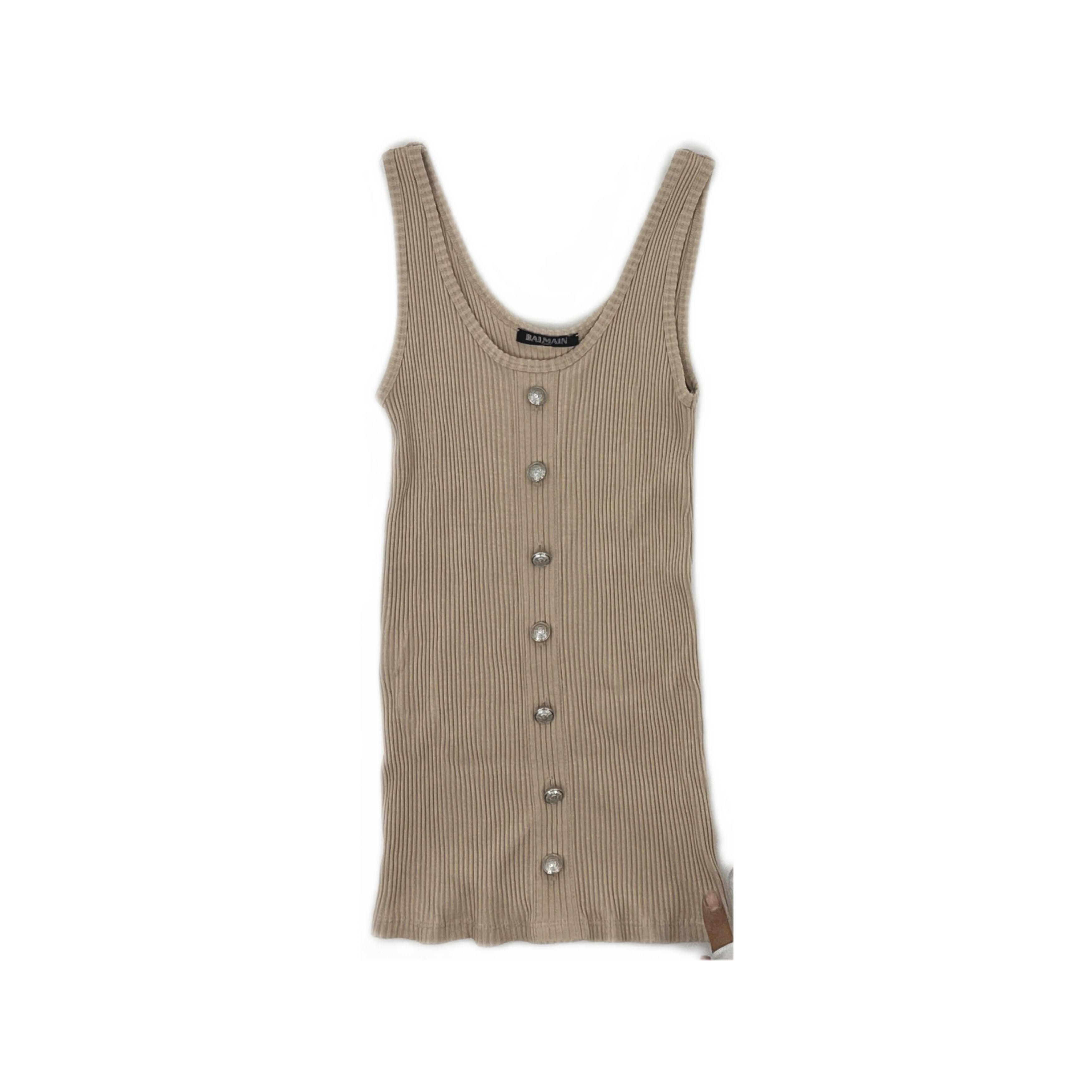Balmain Balmain Ribbed Button Tank Top Size 34 Size XS / US 0-2 / IT 36-38 - 1 Thumbnail
