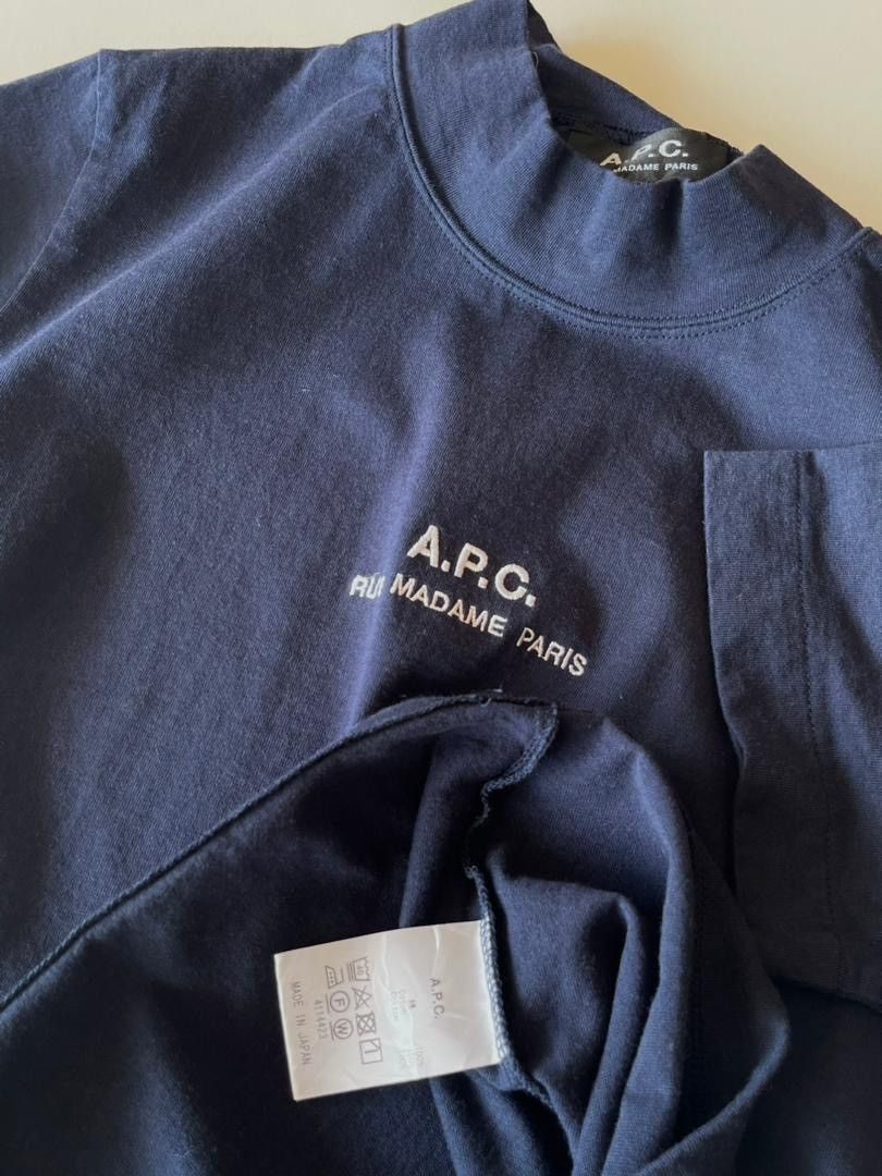 A.P.C. A.P.C Rue Madame Paris Navy Blue Tee Size S / US 4 / IT 40 - 6 Thumbnail
