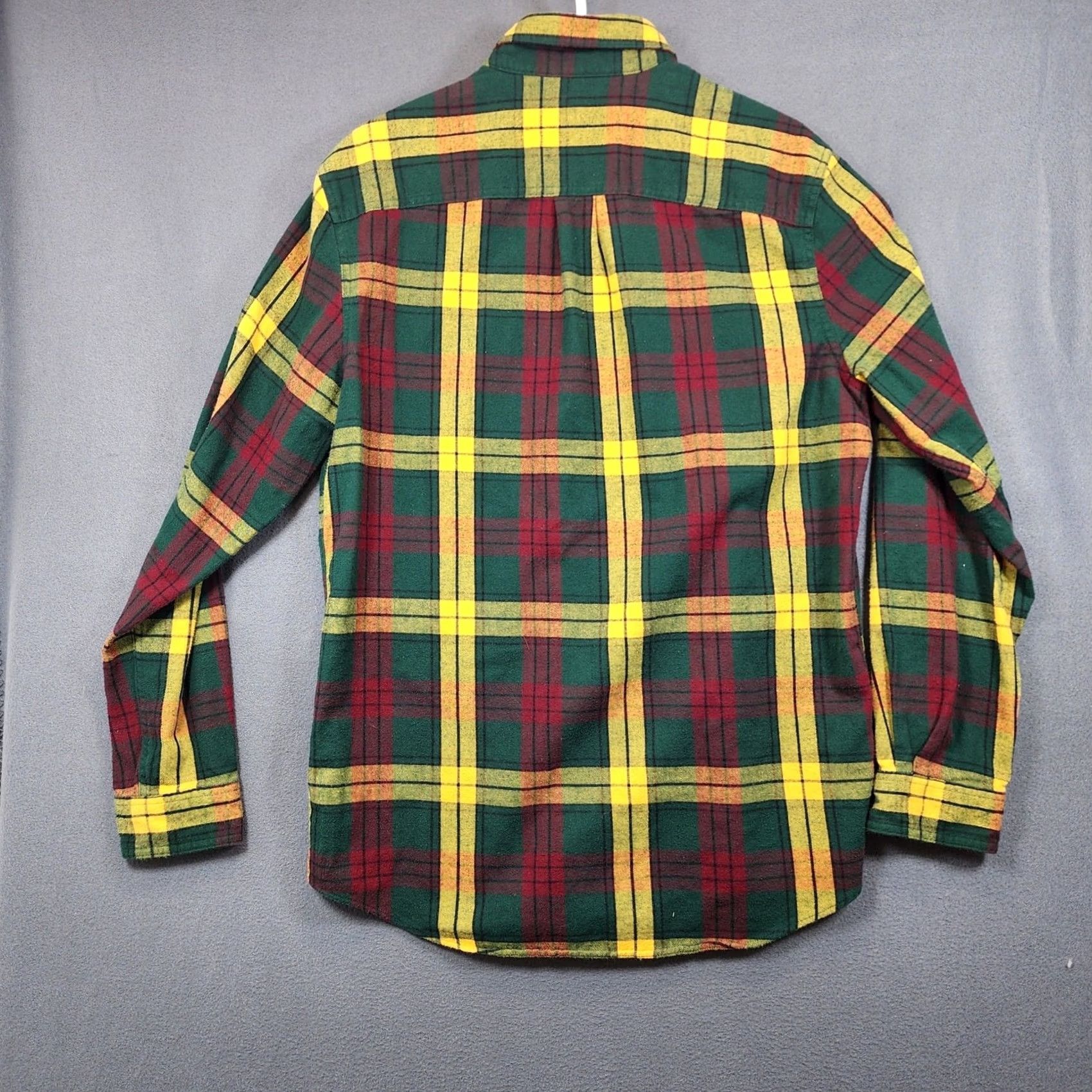Vintage LL Bean Mens Medium Scotch Plaid Flannel Shirt Slightly Fitted Green Yellow Size US M / EU 48-50 / 2 - 2 Thumbnail