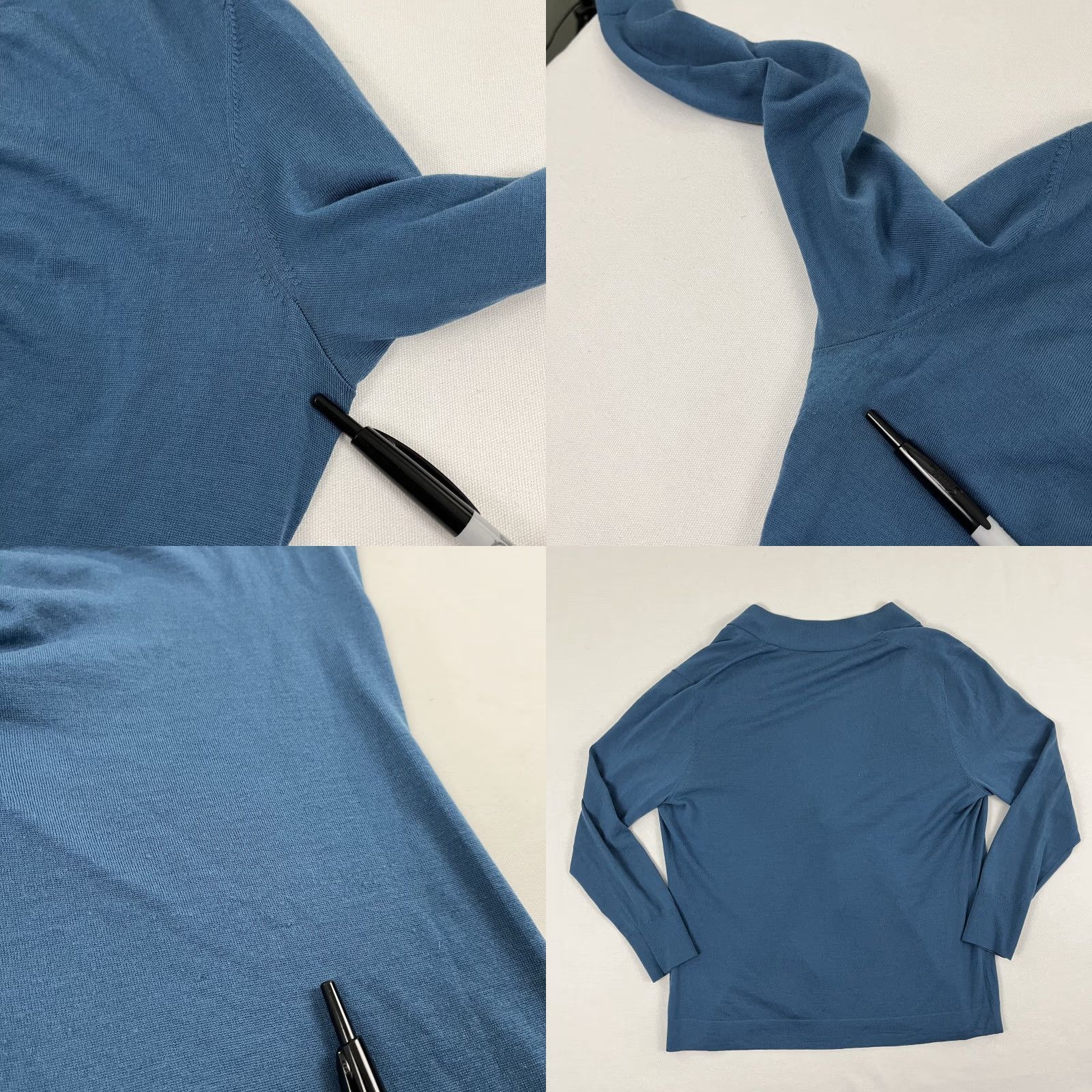 Vintage Lafayette 148 NY Sweater Women XL Blue Super 120s Wool Tie Front Pullover Preppy Womens Size XL / US 12-14 / IT 48-50 - 8 Thumbnail