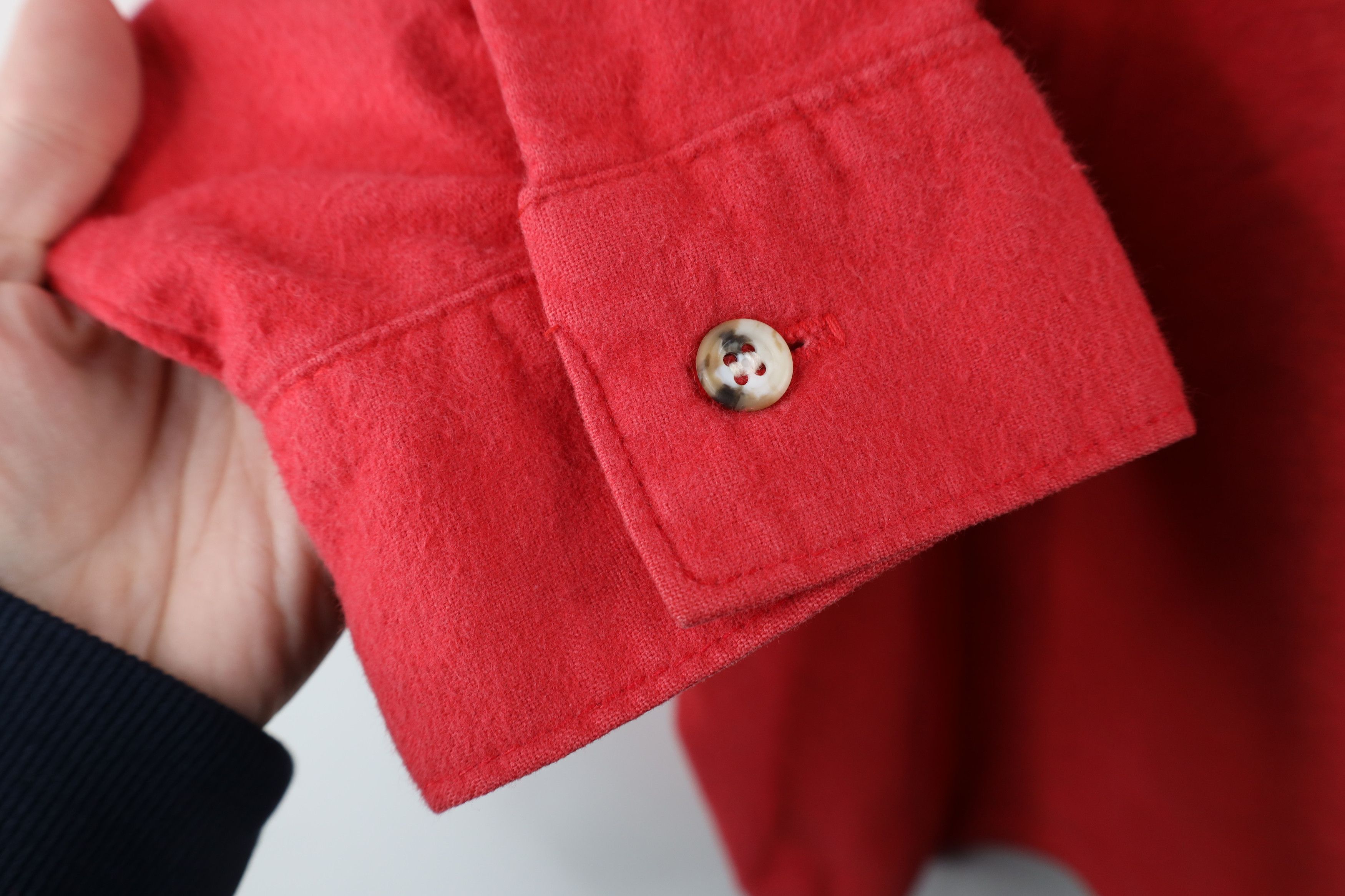 FiveBrother × Vintage Vintage 90s Five Brother Chamois Cloth Button Shirt Red USA Size US XXL / EU 58 / 5 - 5 Thumbnail