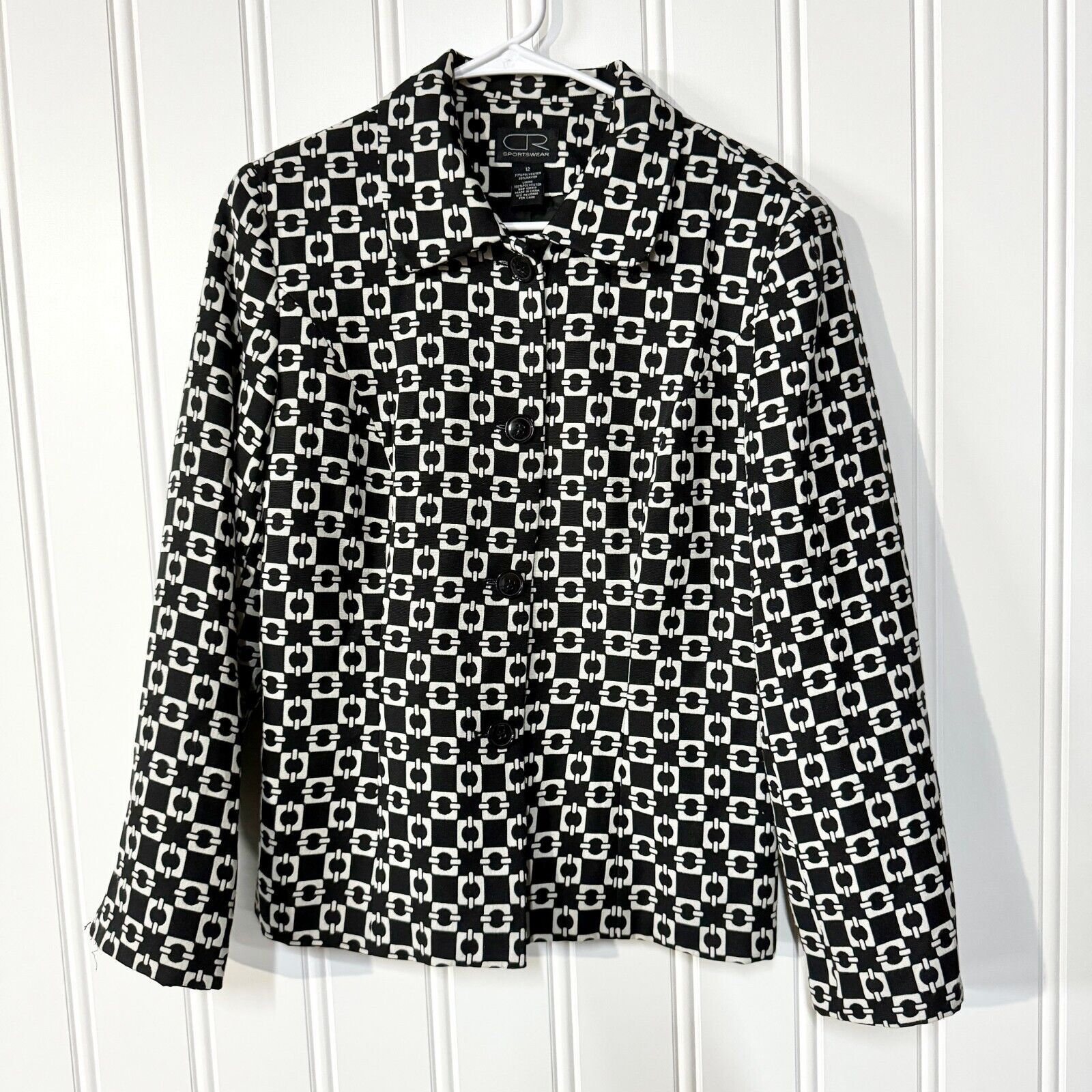 Vintage Vintage CR Sportwear Chain Lined Button Down Blazer Size 12 Size XL / US 12-14 / IT 48-50 - 1 Thumbnail