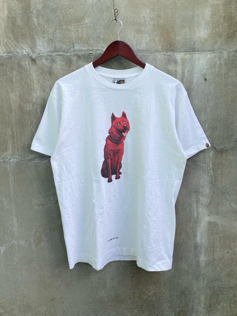 image of Bape N.e.r.d “Fly Or Die” Tee in White, Men's (Size Large)