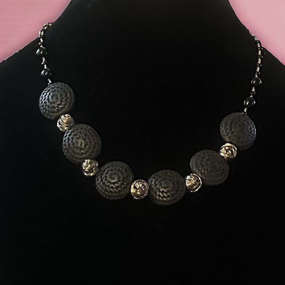 Vintage Vintage chunky basketweave bead necklace Size ONE SIZE - 1 Thumbnail
