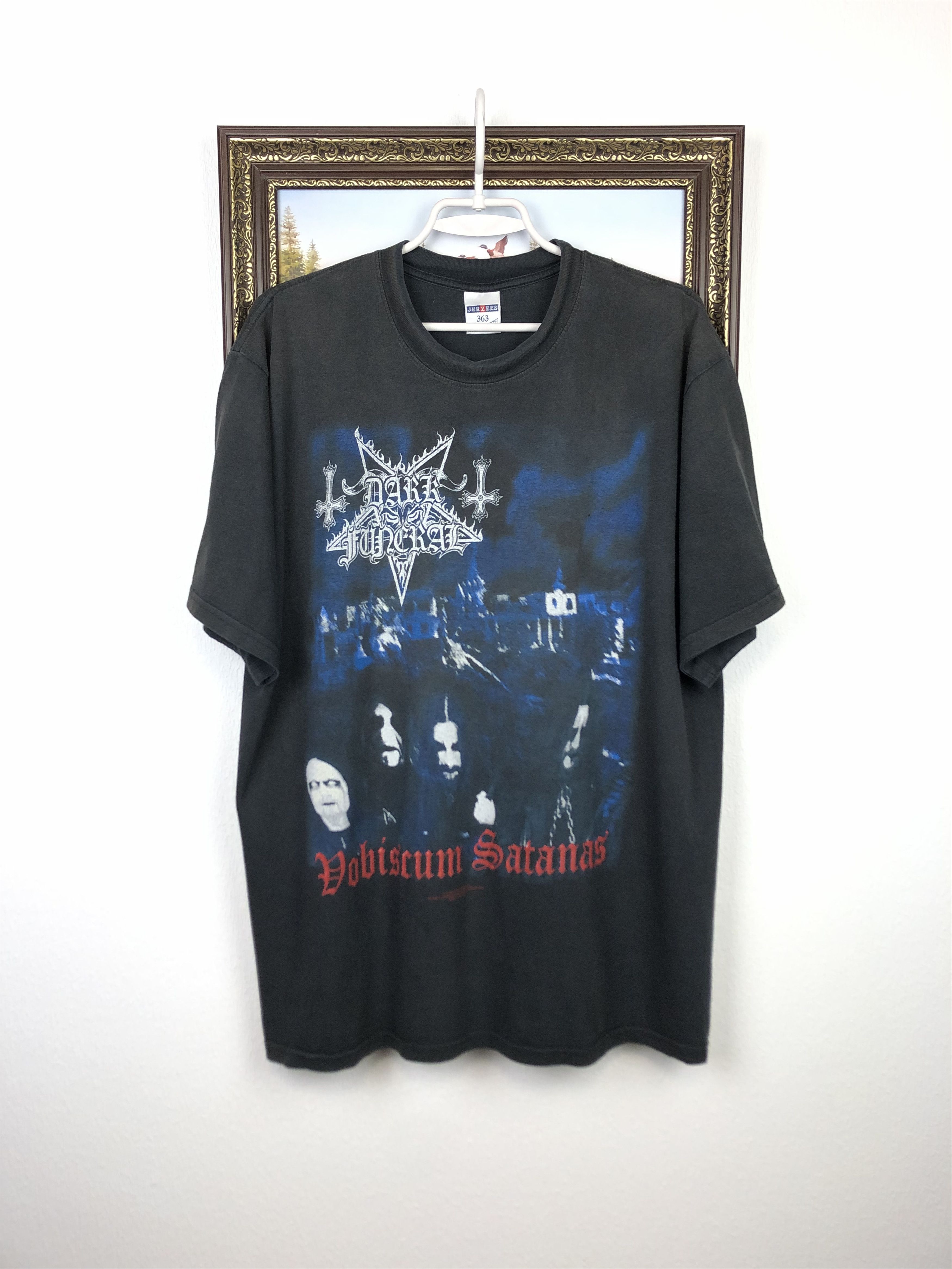 Band Tees × Vintage Vintage Dark Funeral Vobiscum Satanas Death Metal Shirt Tee Size US XL / EU 56 / 4 - 1 Thumbnail