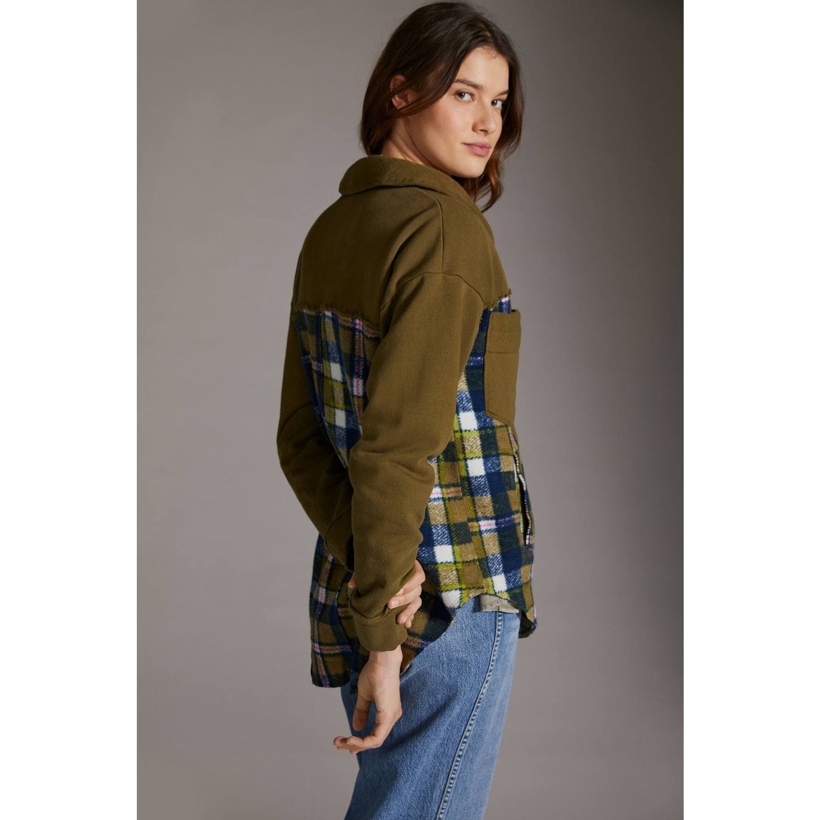 Anthropologie New Anthropologie Pilcro Plaid Contrast Shirt Jacket $140 XS Size XS / US 0-2 / IT 36-38 - 3 Thumbnail