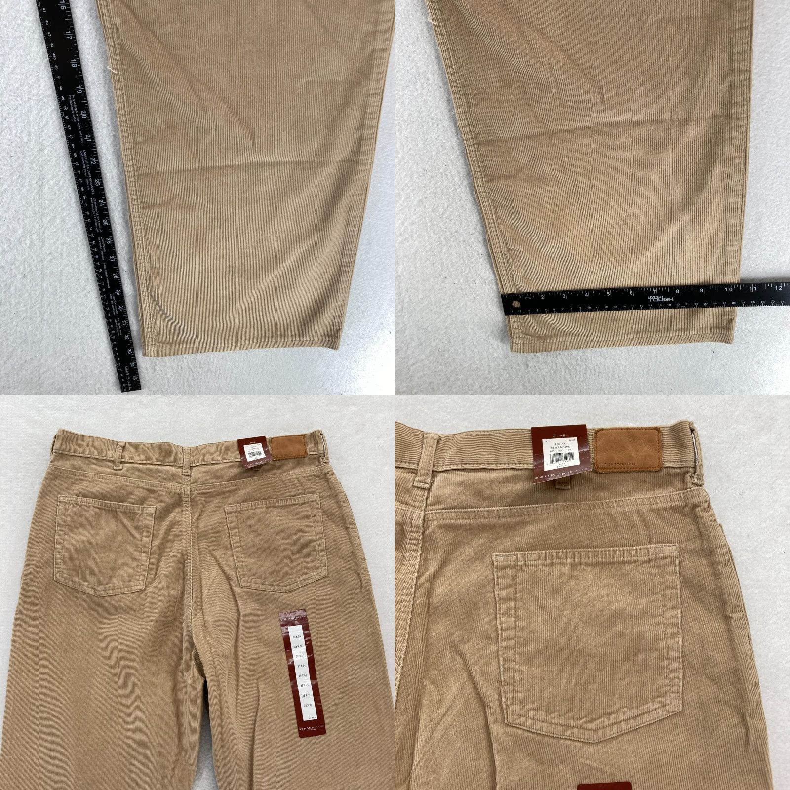 Vintage Sonoma Pants Mens 38x34 Brown Corduroy 100% Cotton Relaxed Straight Leg Mid Rise Size US 38 / EU 54 - 8 Thumbnail