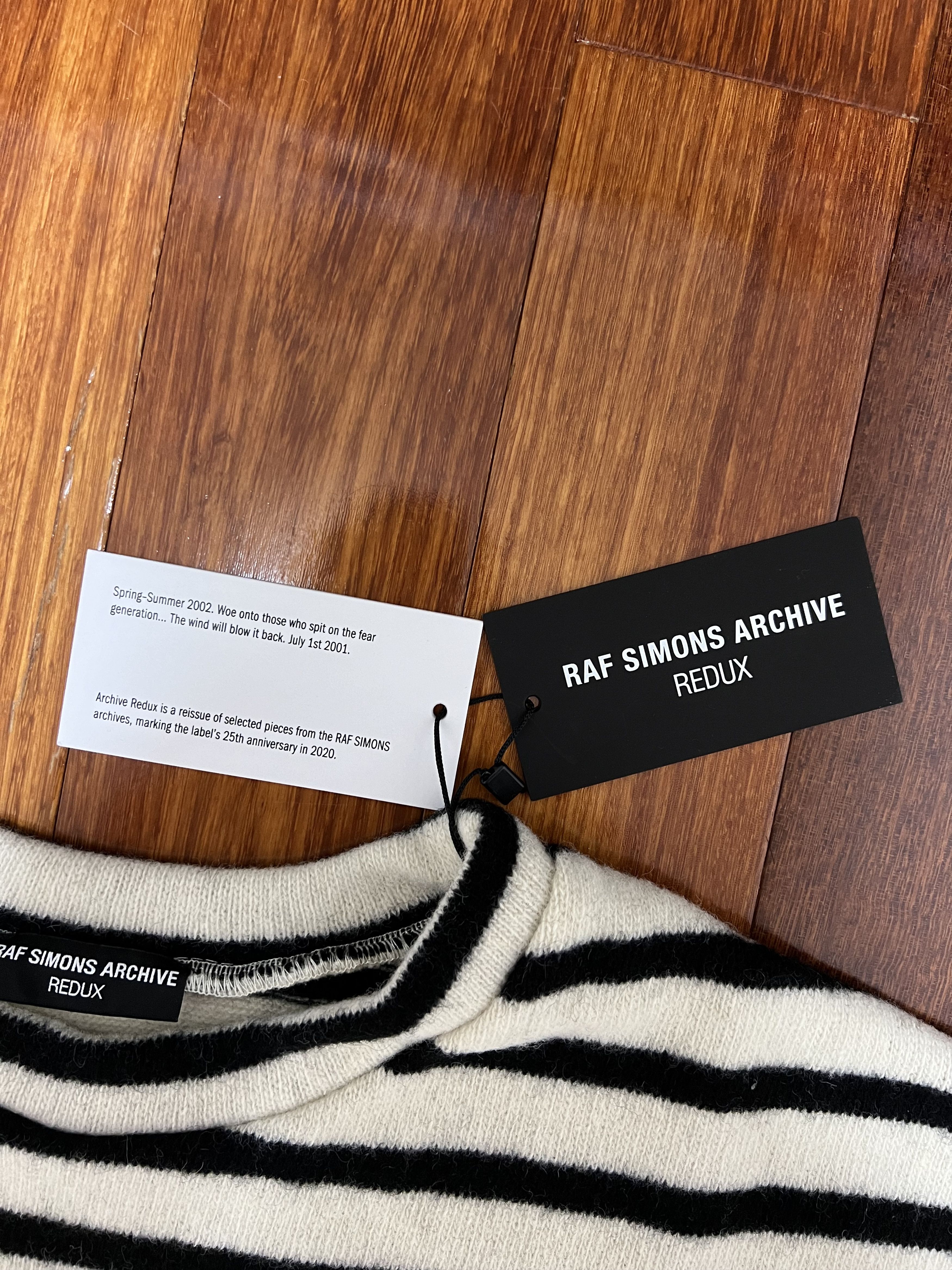 Raf Simons 💚 Raf Simons Redux Striped Sweater With Patches NEW Size US M / EU 48-50 / 2 - 5 Thumbnail