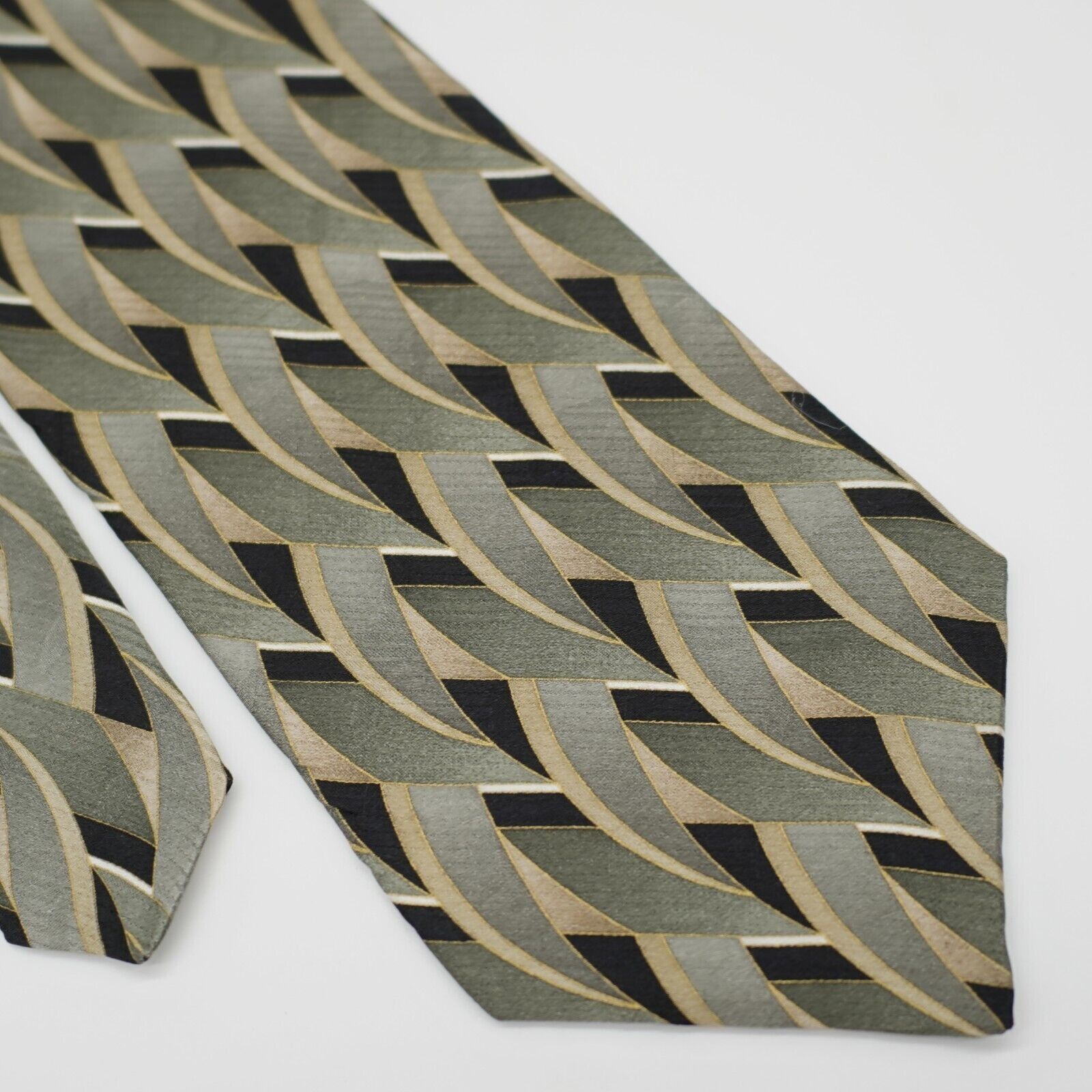 J Ferrar J. Ferrar Green Tan Abstract Geometric Jacquard Print Long W Size ONE SIZE - 1 Thumbnail