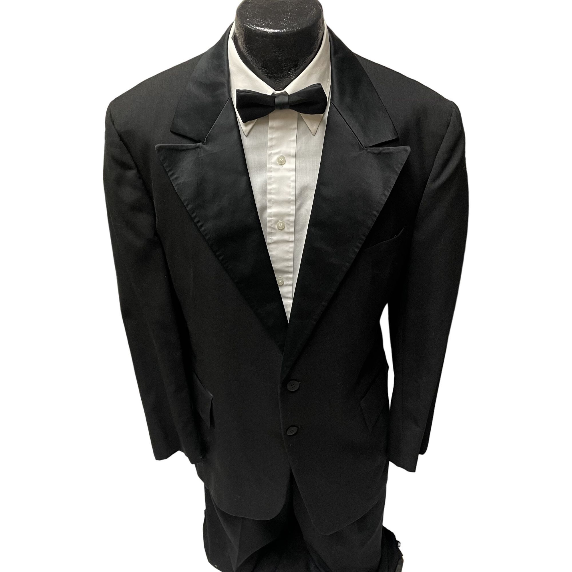 After Six Vtg After Six Black TUX Sport Coat TUXEDO Formal Jacket Size 44R - 1 Thumbnail