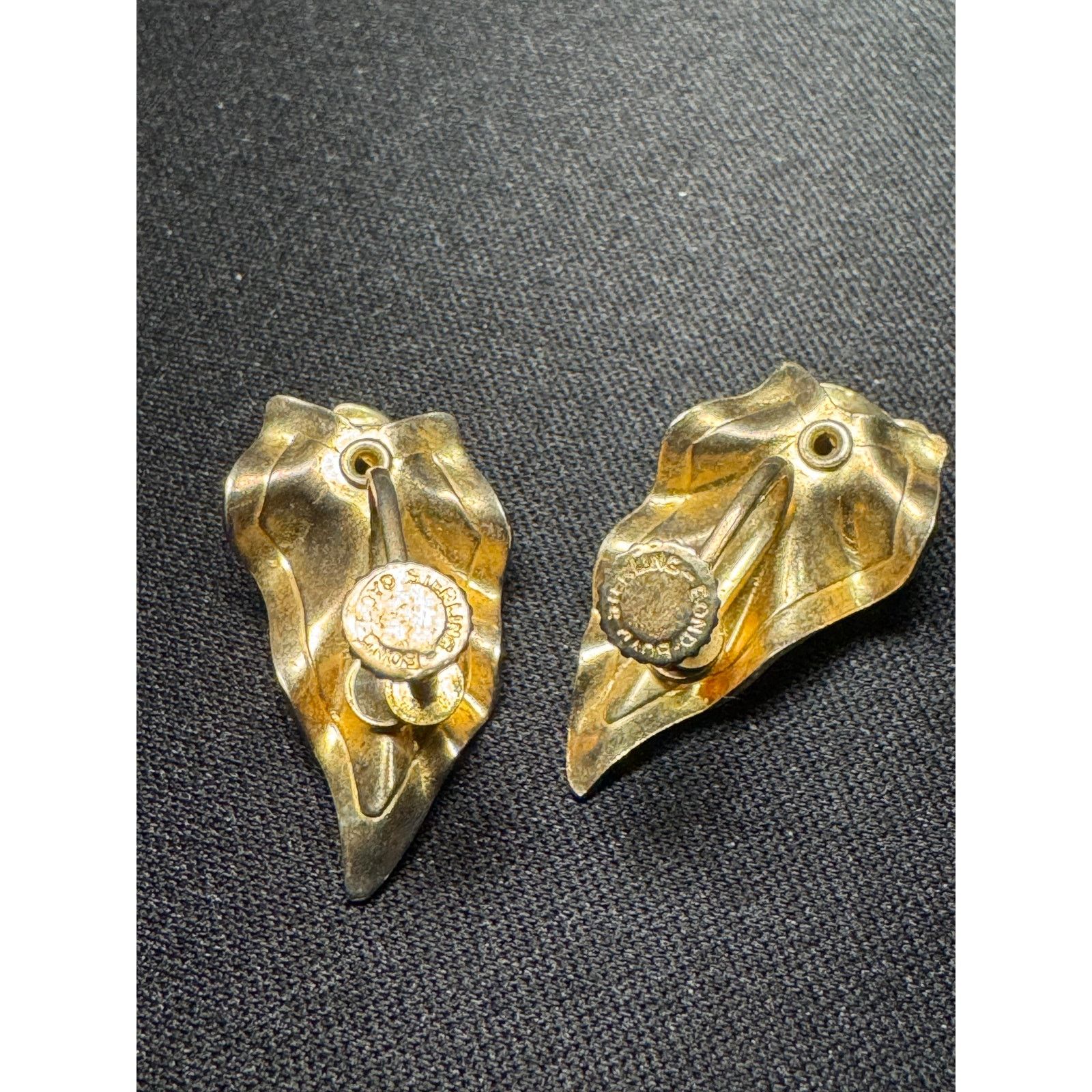 Other Vintage Bond Boyd Vermeil Flower/Leaf Screw Back Earrings Size ONE SIZE - 5 Thumbnail