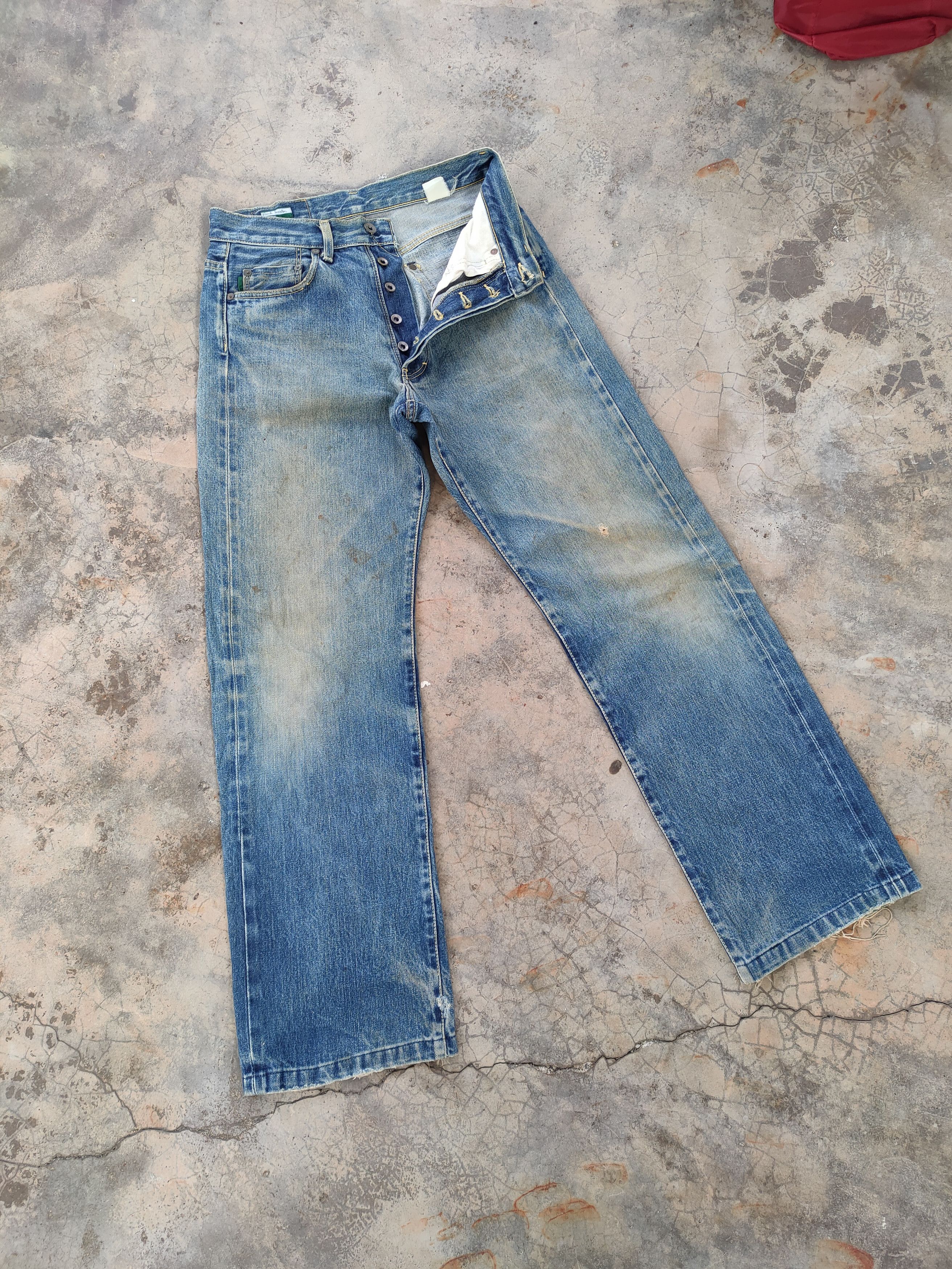 Paul Smith # VINTAGE PAUL SMITH SELVEDGE RUSTY FADED RIPPED JEANS PANTS Size US 30 / EU 46 - 2 Thumbnail