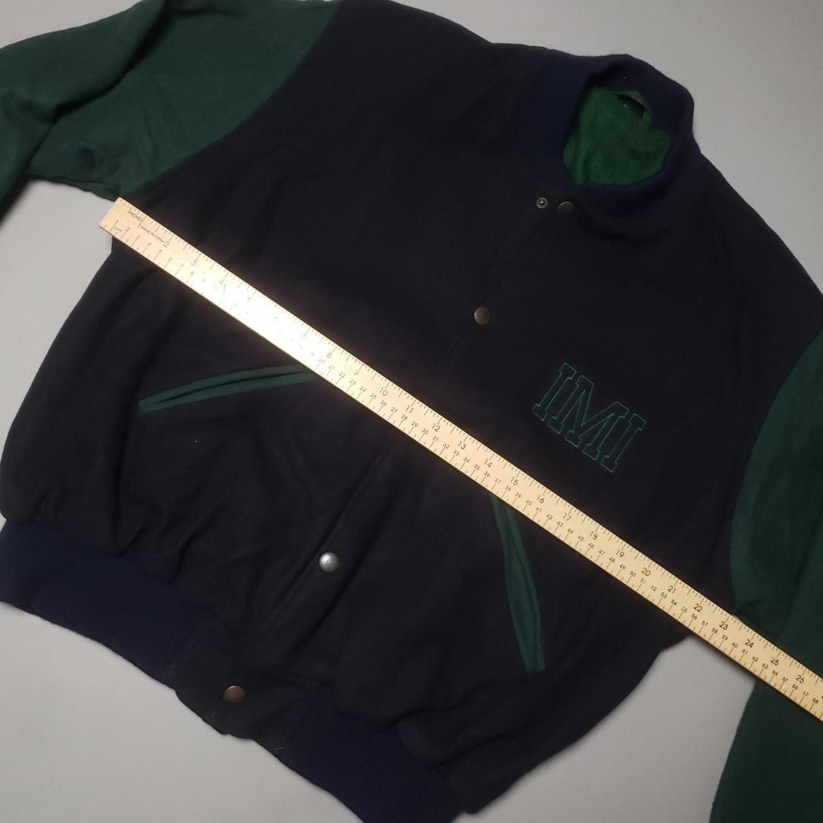 Vintage Vintage 90s Velour Varsity Jacket Liceo Italiano Mens Large Size US L / EU 52-54 / 3 - 6 Thumbnail