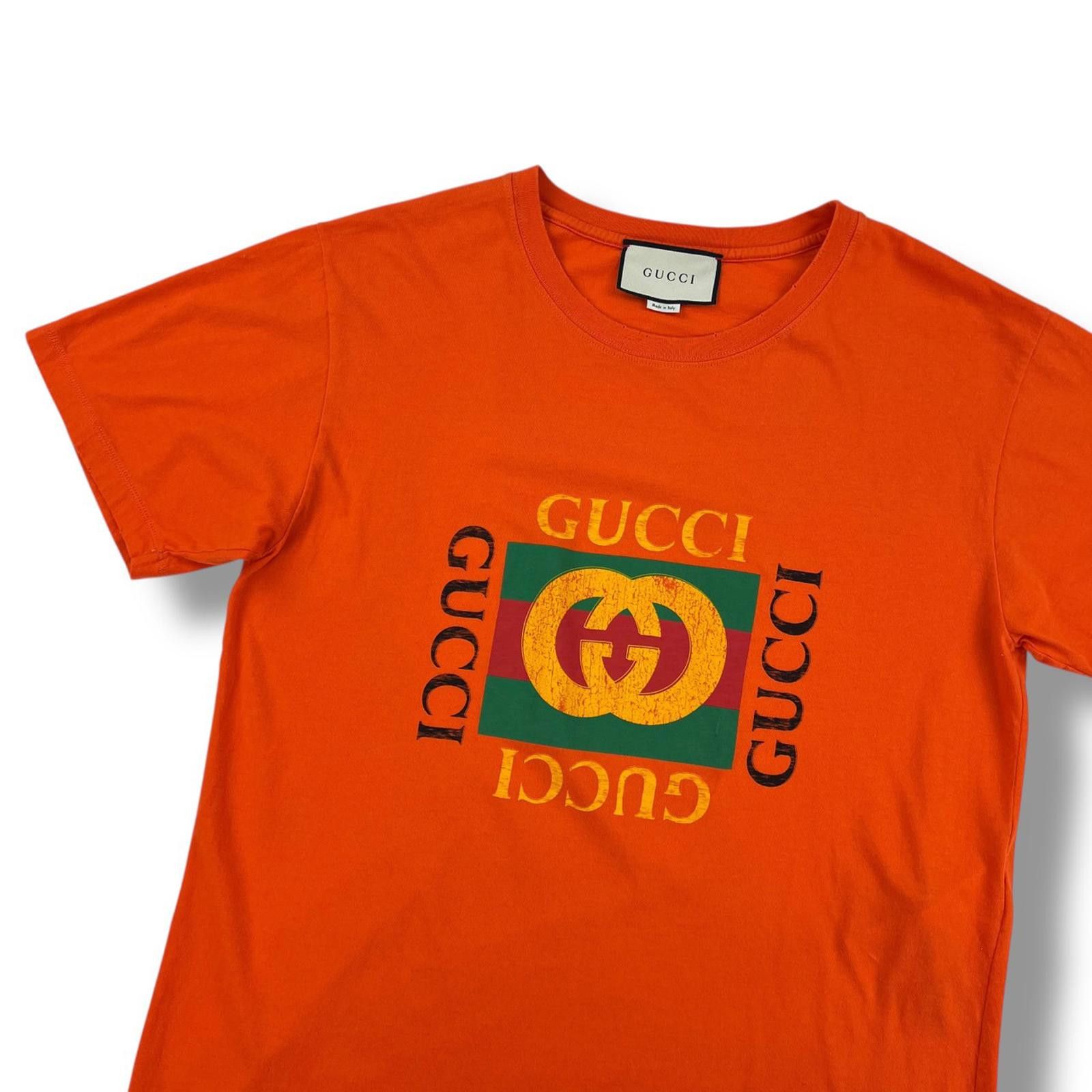 Gucci Gucci Printed Logo Orange T Shirt Size US M / EU 48-50 / 2 - 1 Thumbnail