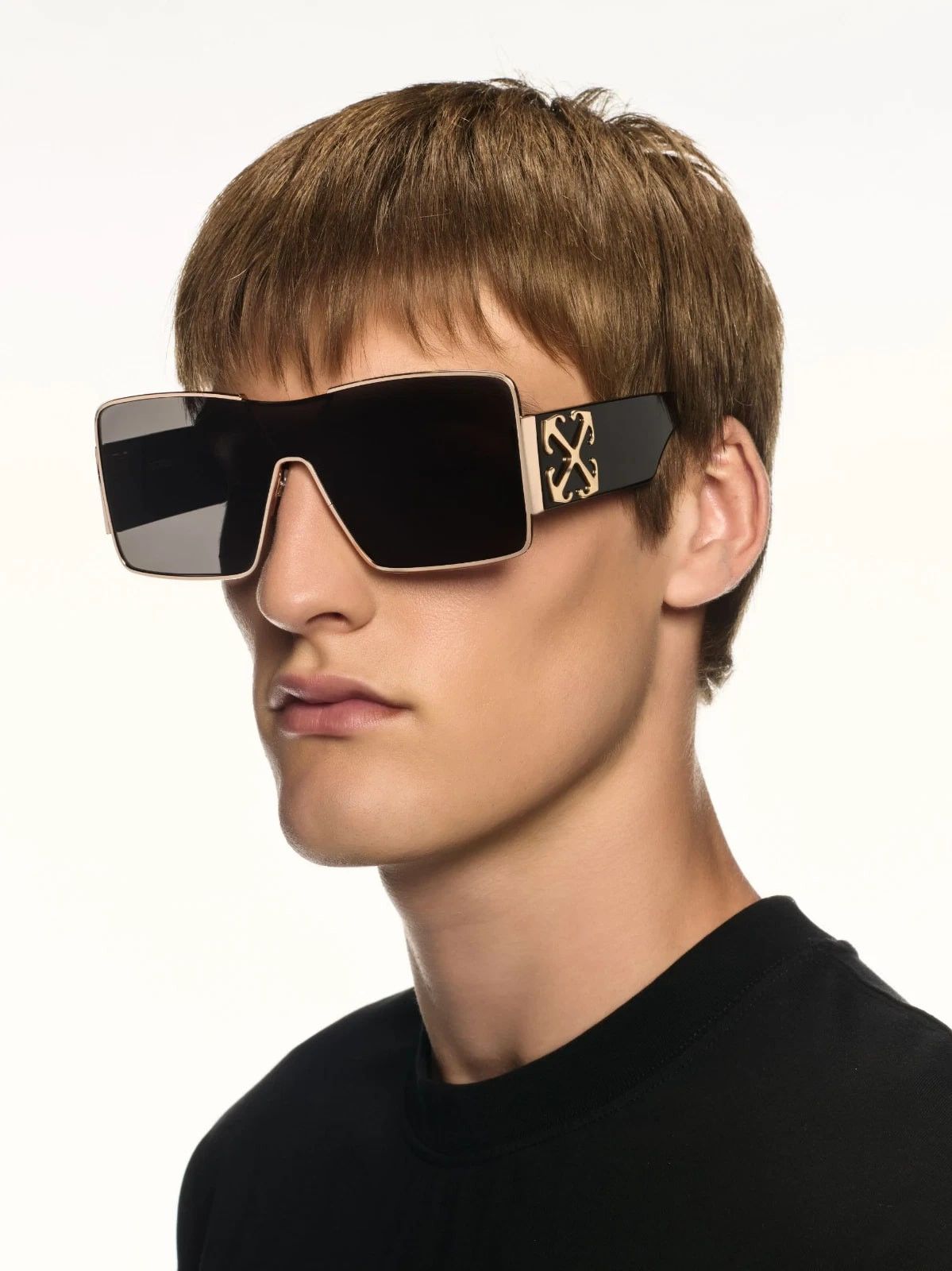 Off-White OFF-WHITE 14G OERI14G ASPEN Black Gold Unisex Mask Large Size ONE SIZE - 10 Thumbnail