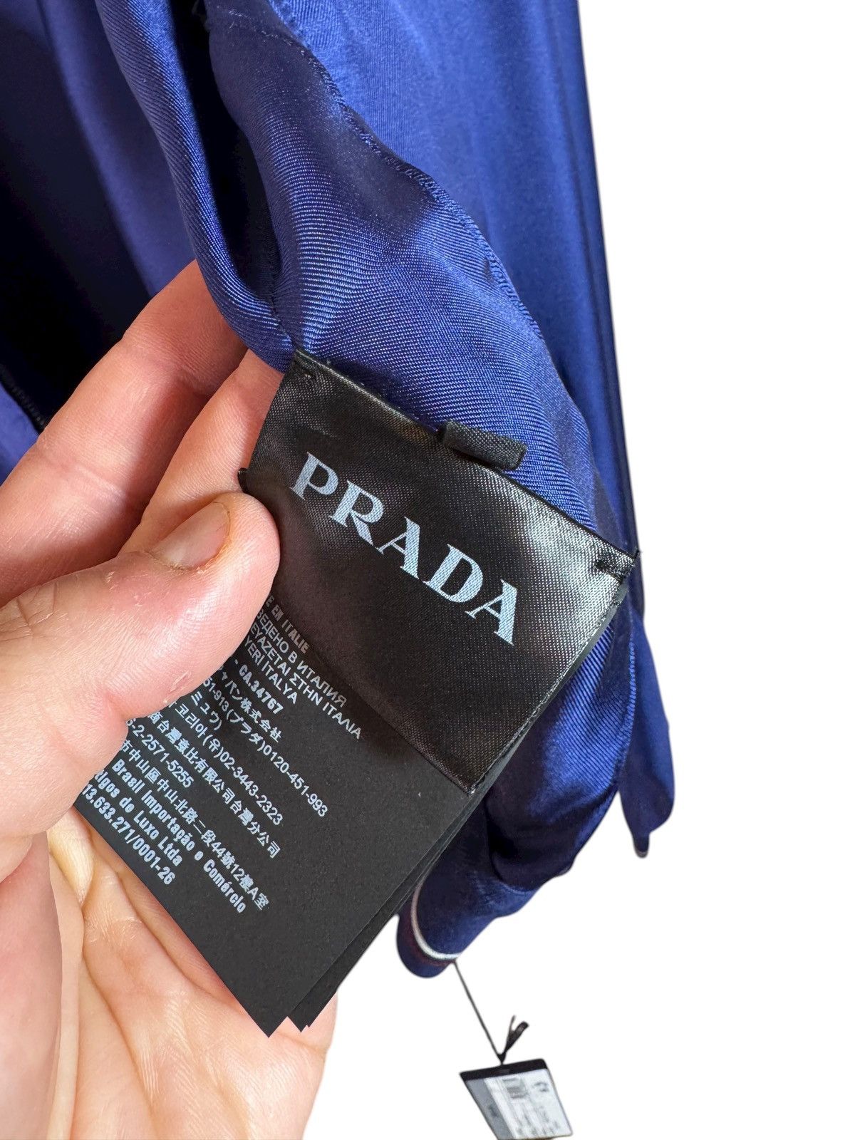 Prada Prada blue silk jacket with tricolor trim – Size L Size US L / EU 52-54 / 3 - 11 Thumbnail