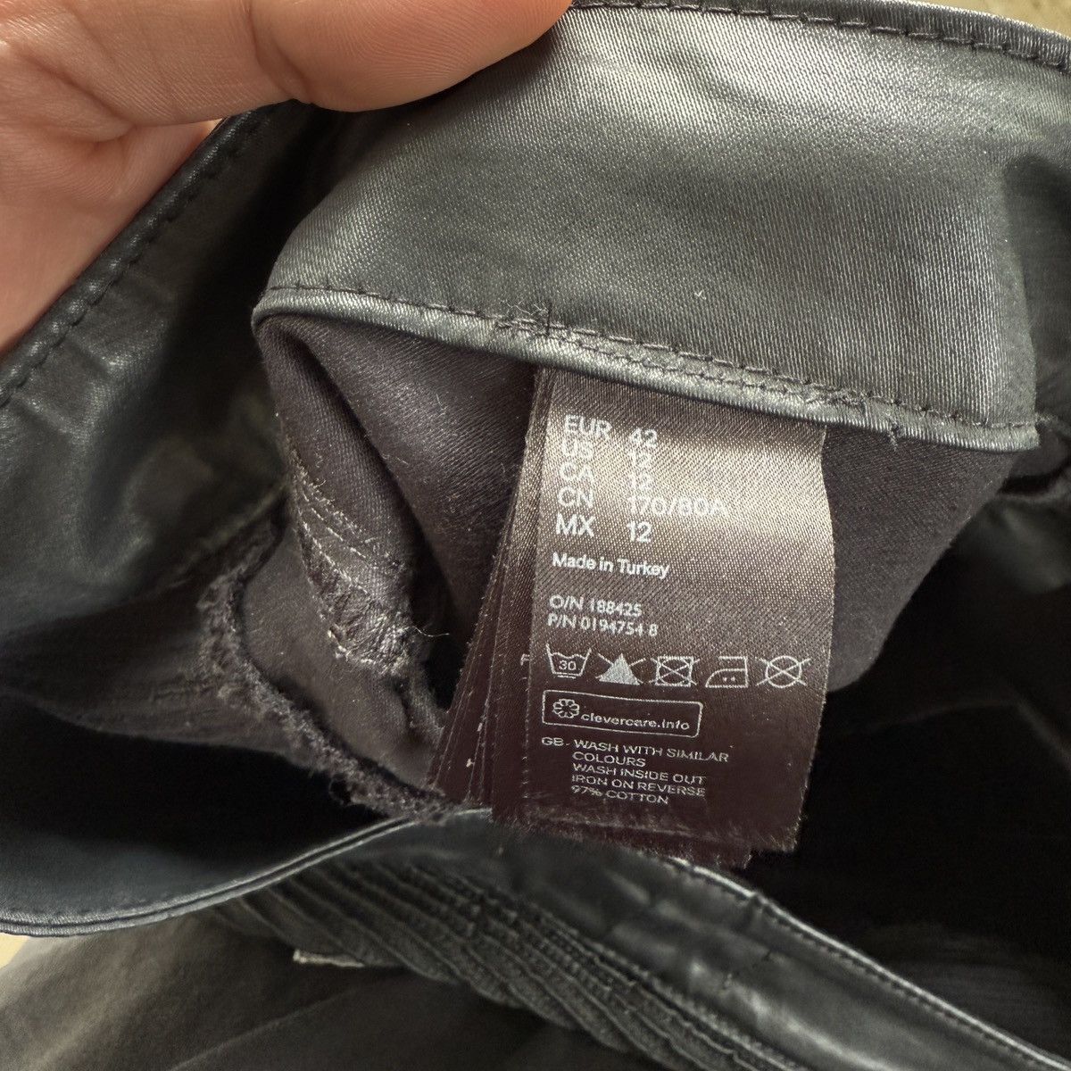 H&M × Isabel Marant ISABEL MARANT x H&M Waxed Biker Moto Skinny Jeans Pants Size 34" / US 12 / IT 48 - 8 Thumbnail