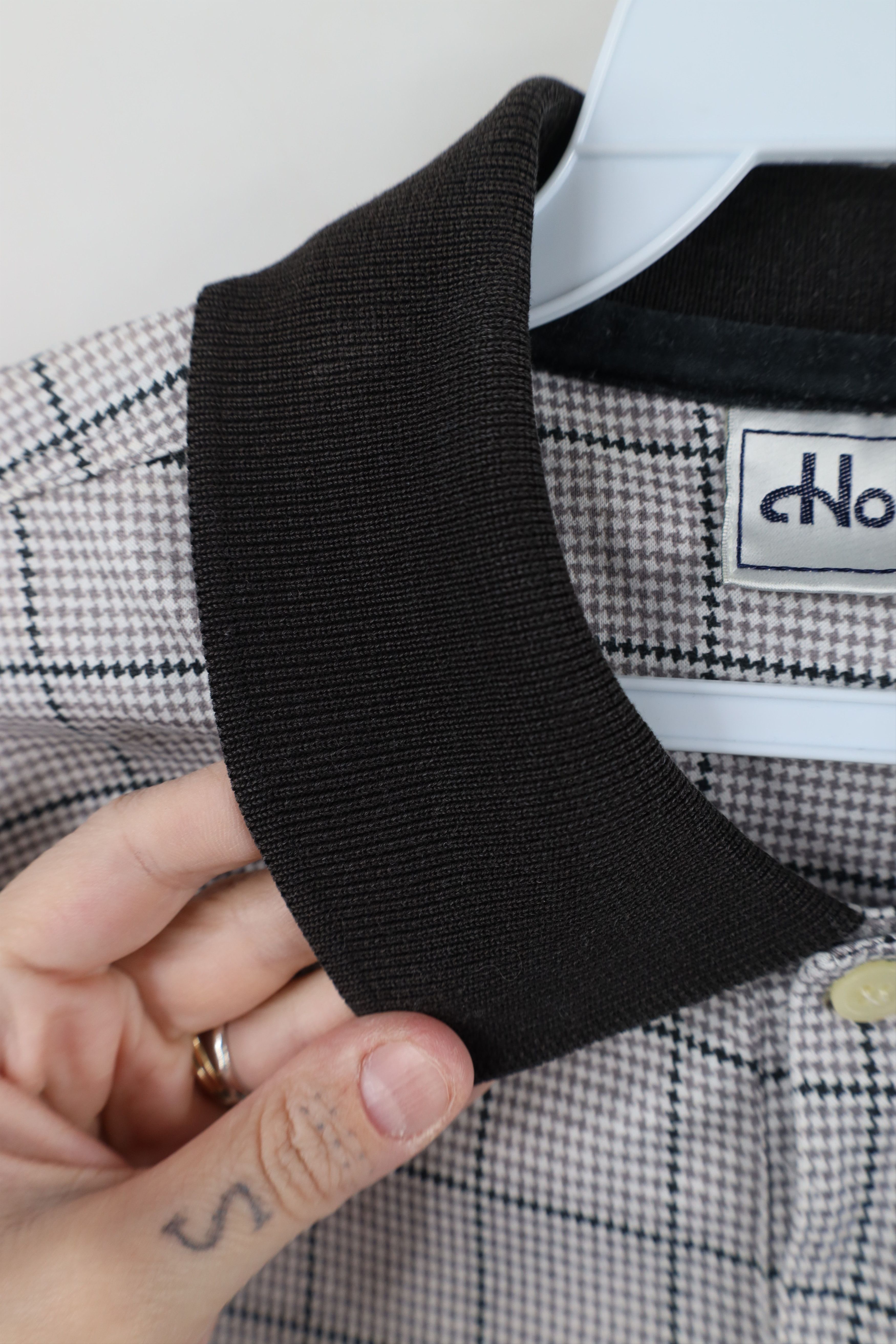 Vintage Vintage 90s Streetwear Houndstooth Plaid Collared Polo Shirt Size US S / EU 44-46 / 1 - 7 Thumbnail