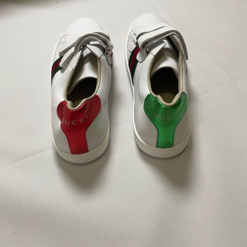Gucci Gucci Ace Kids Leather Sneakers with Colorful Details - Size US 6.5 / EU 39-40 - 3 Thumbnail
