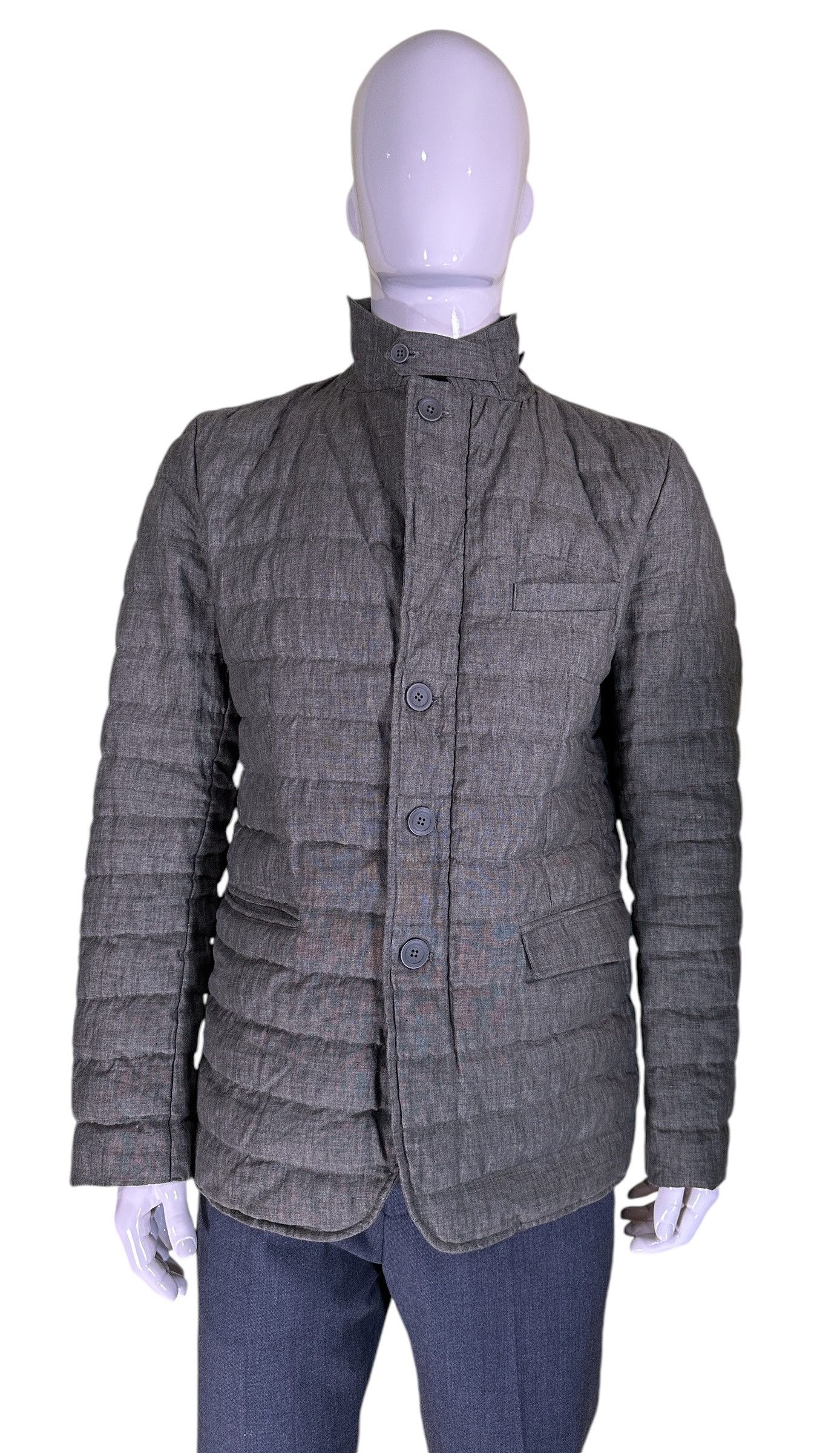 Herno Green musk jacket in padded linen Size US L / EU 52-54 / 3 - 1 Thumbnail