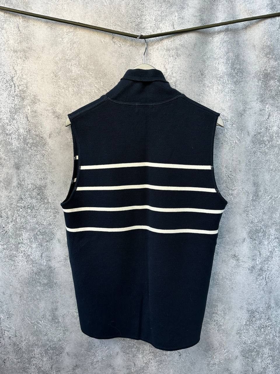 Albam × Black Label × Designer Albam Vest Gilet Sleevless Striped Sweater England Zip Size US M / EU 48-50 / 2 - 3 Thumbnail