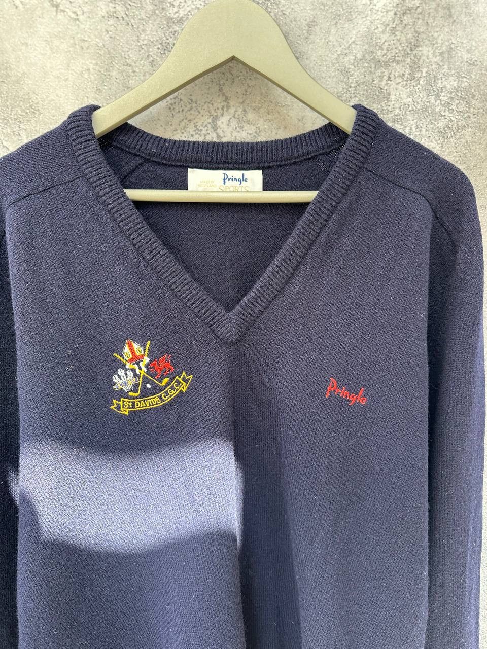 Pringle Of Scotland Pringle of Scotland Sports V-Neck Sweater Navy Wool Jumper Size US XXL / EU 58 / 5 - 5 Thumbnail