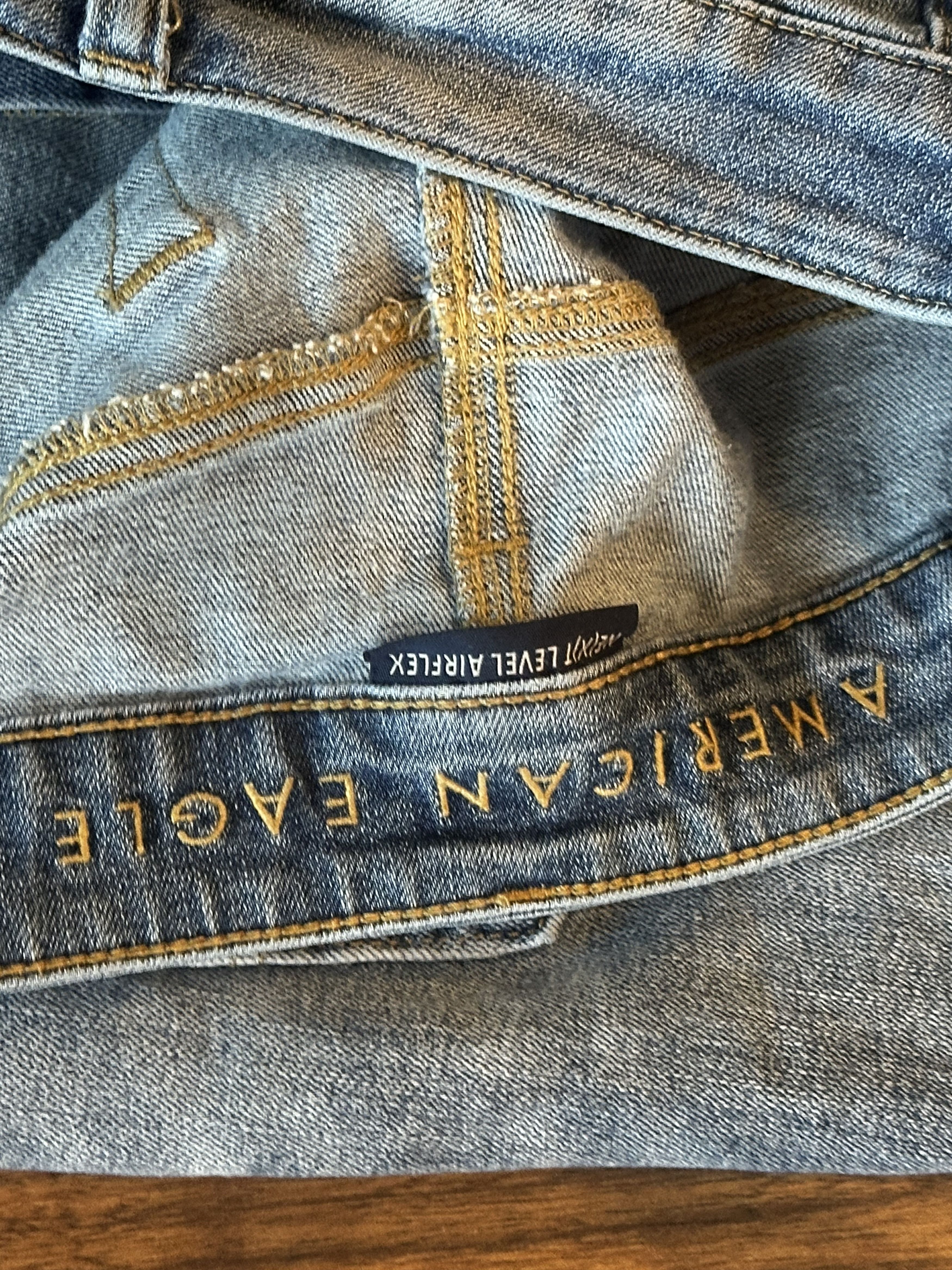 American Eagle Outfitters American Eagle Distressed Blue Jeans Size US 33 - 3 Thumbnail