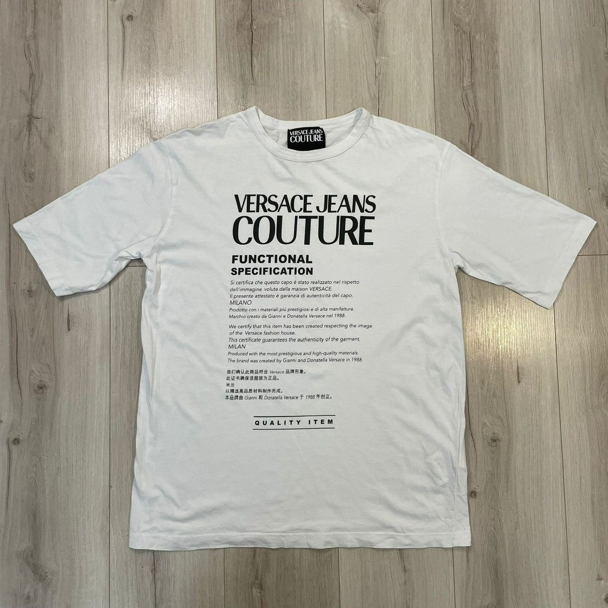 Versace Jeans Couture White Tee T-shirt Big Logo