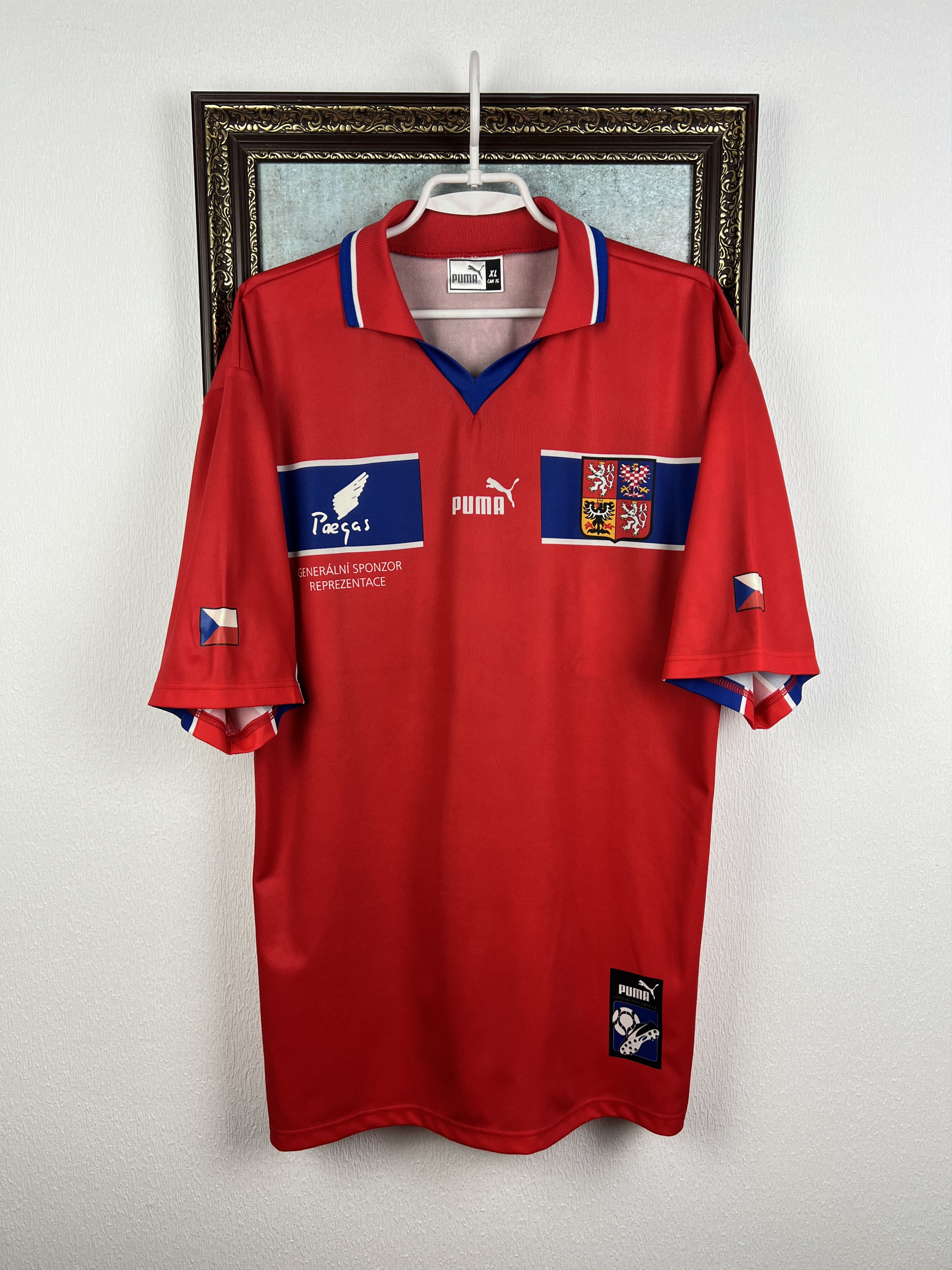 Puma Czech Republic Home Football Shirt 1998 Soccer Jersey Trikot Size US XL / EU 56 / 4 - 1 Thumbnail