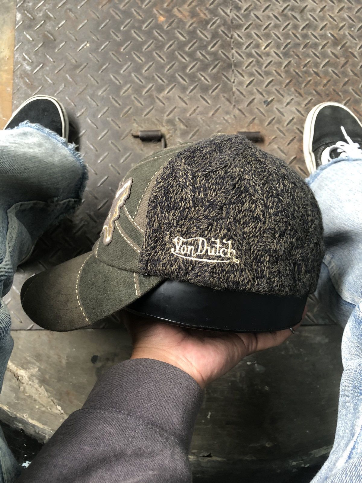 Vintage 🚫 SOLD 🚫 Von Dutch Sport Pattern Suede Wool Hat Rare Size ONE SIZE - 4 Thumbnail