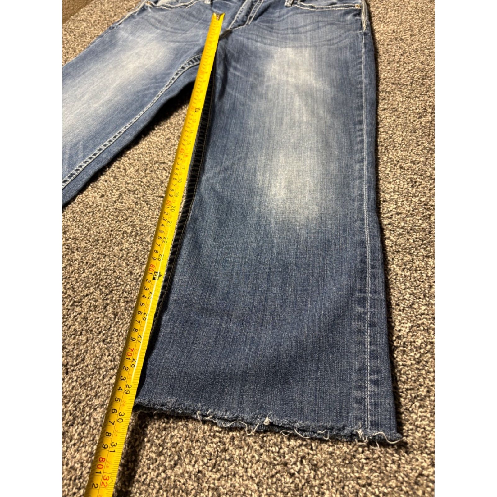 Vintage BKE Denim Seth Jeans Mens 38XXL Blue Faded Cut Off Straight Leg Cotton Stretch Denim Jeans Size US 38 / EU 54 - 7 Thumbnail
