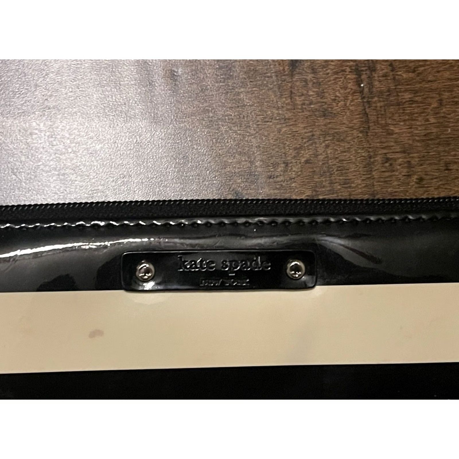 Vintage Kate Spade Penn Valley Neda Wallet Zip-Around Accordion Black Cream Striped Size ONE SIZE - 2 Thumbnail