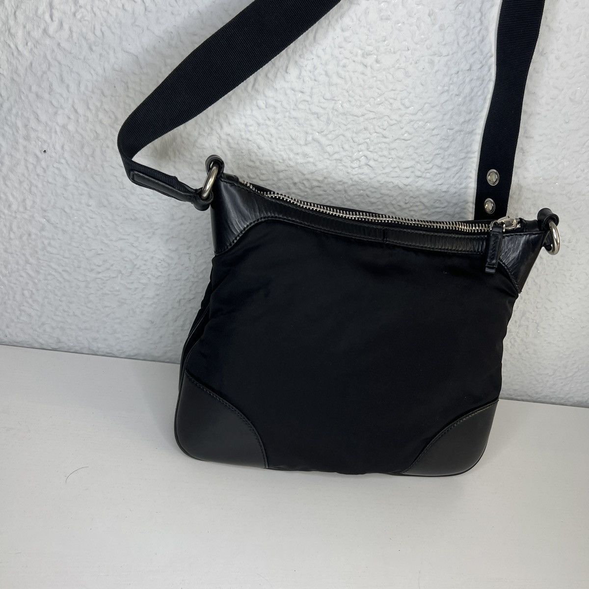 Prada Prada Shoulder Crossbody Satchel Messenger Bag ReNylon Black Size ONE SIZE - 5 Thumbnail