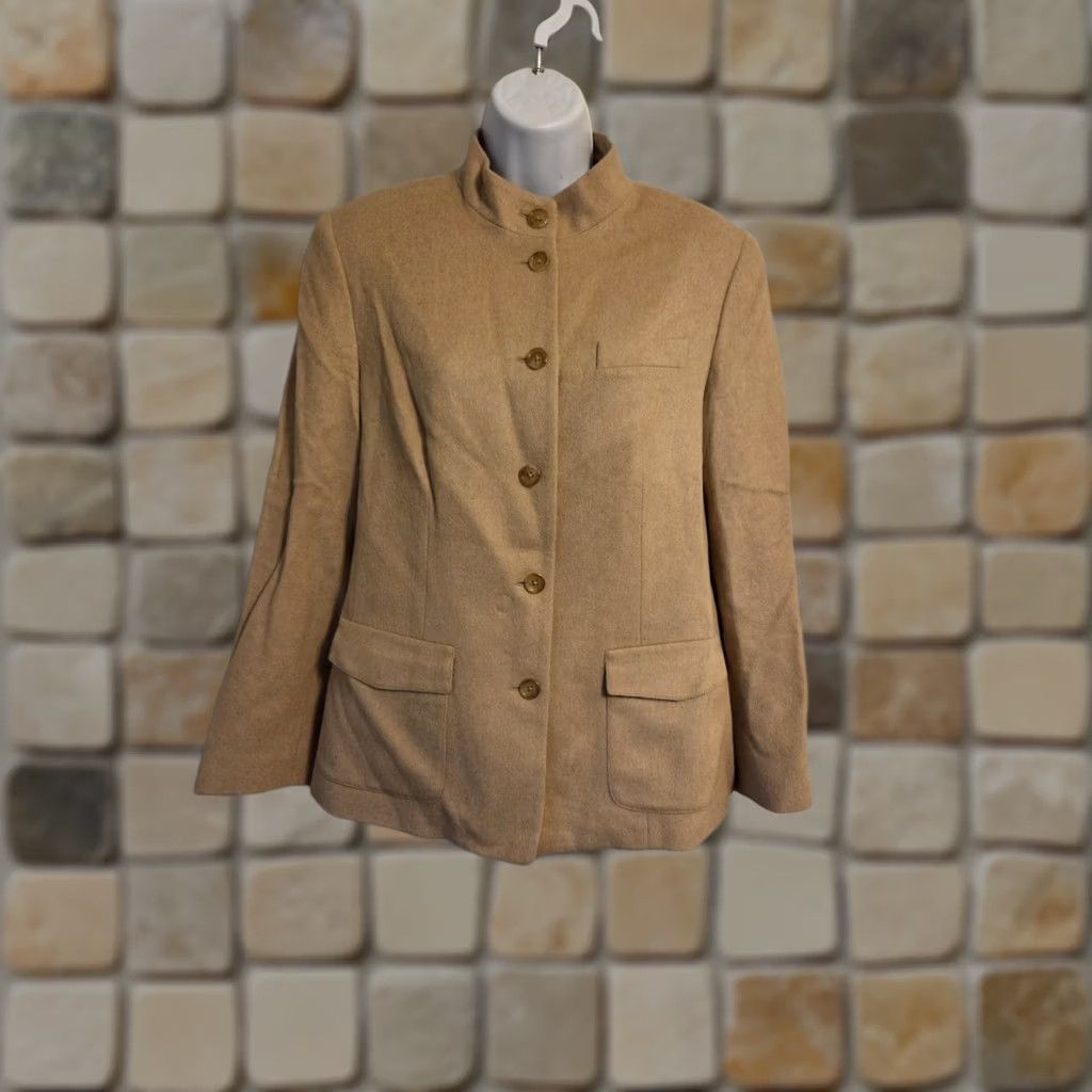 Talbots Talbots Women's Jacket Camel Hair Button Down Pockets Sz 10 Petite Size L / US 10 / IT 46 - 1 Thumbnail
