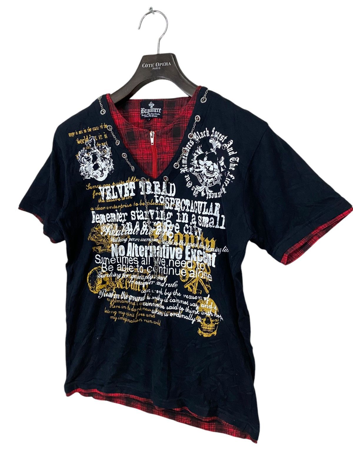 If Six Was Nine Beaumere double tshirt skull design with necklace very rare Size US L / EU 52-54 / 3 - 3 Thumbnail