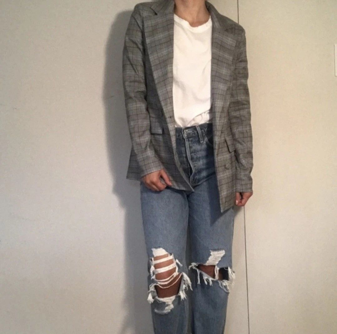 REVOLVE Majorelle Rhea Blazer Plaid Double Breasted Jacket Size XS Size XS / US 0-2 / IT 36-38 - 2 Thumbnail