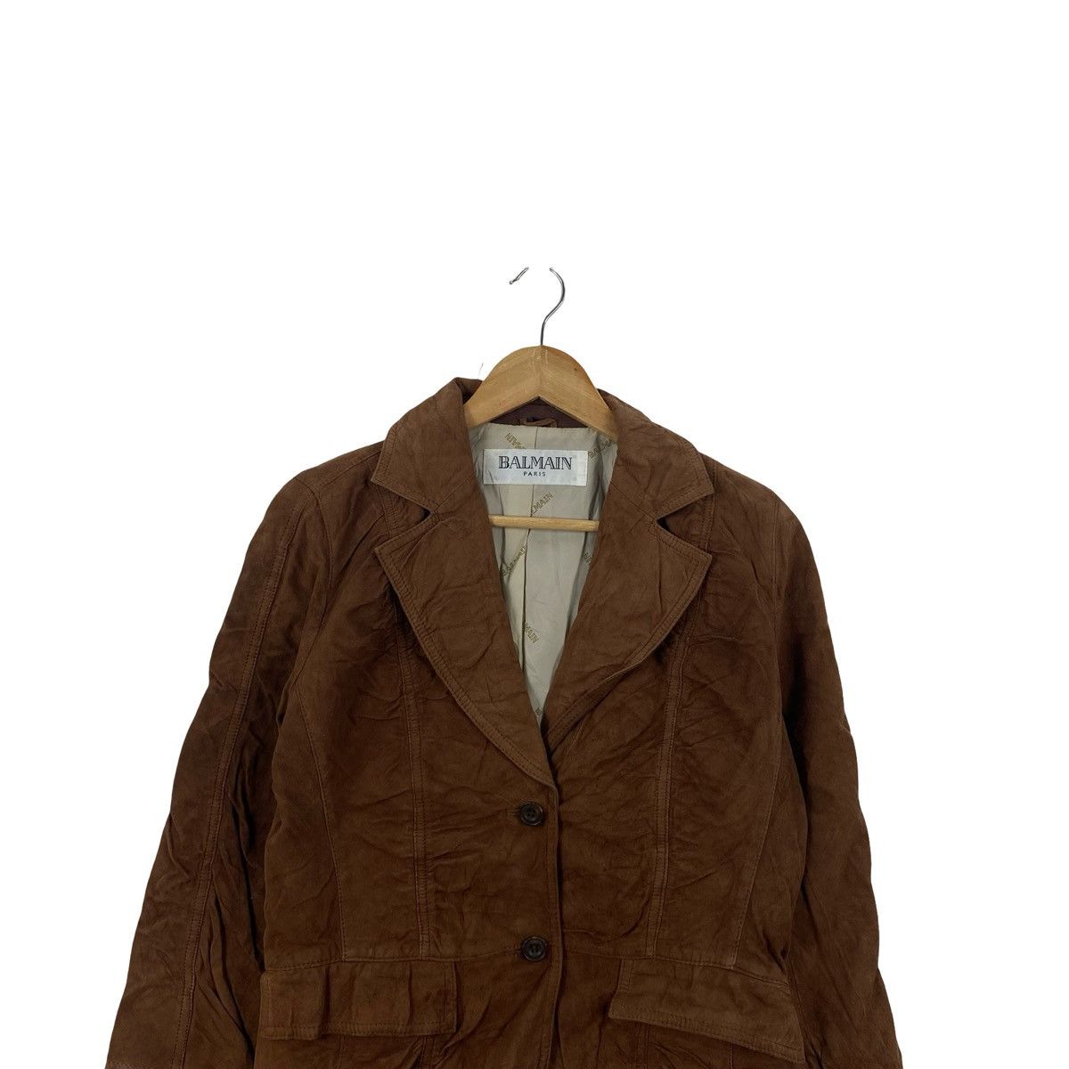 Balmain BALMAIN PARIS Genuine Leather Blazer Jacket Luxury Designer Size S / US 4 / IT 40 - 2 Thumbnail