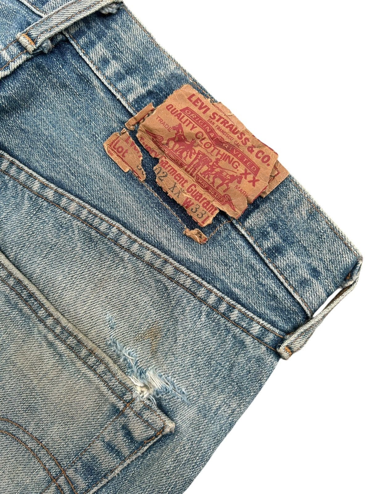 Kapital Thrashed Vintage Levis big E Selvedge Denim Jeans Size US 32 / EU 48 - 14 Thumbnail