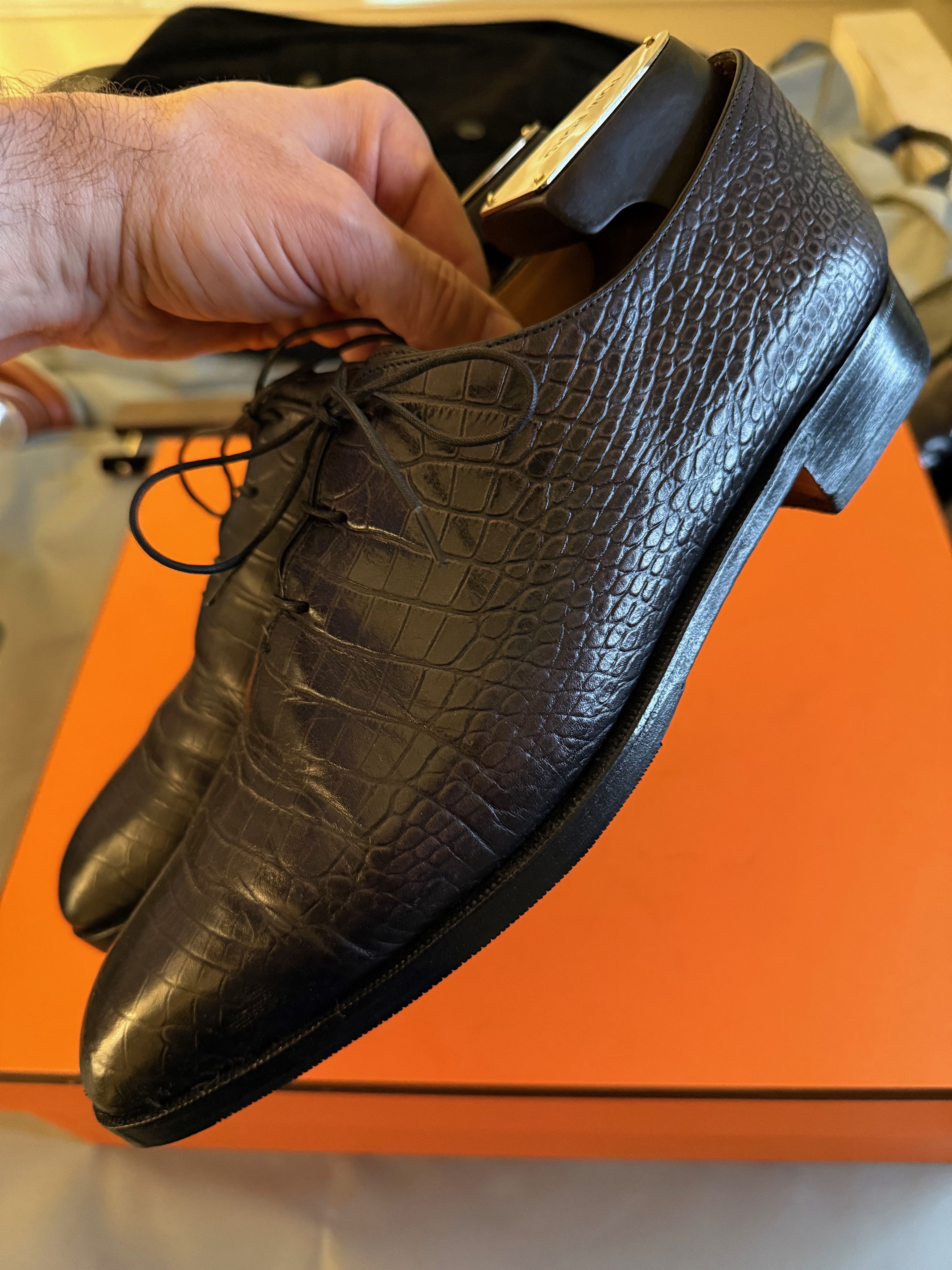 Berluti Ultimate Ultra-Rare $4,150 Alligator Croc Embossed Oxfords Size US 10.5 / EU 43-44 - 17 Thumbnail
