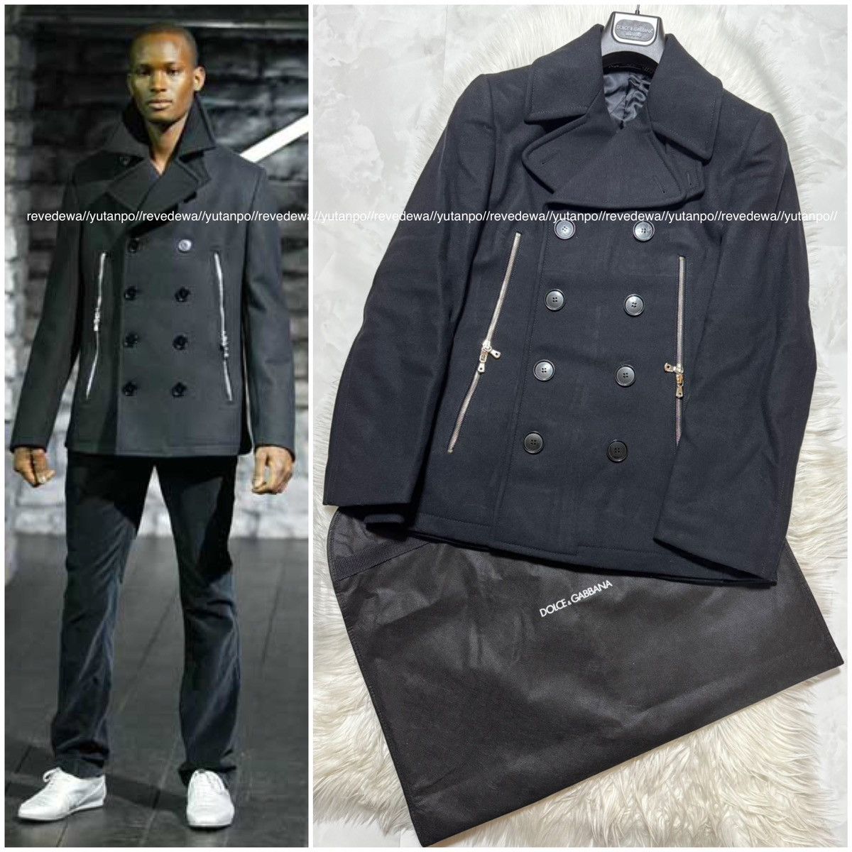 Dolce & Gabbana Dolce & Gabbana runway W-ZIP Melton peacoat black 46 Size US S / EU 44-46 / 1 - 1 Thumbnail