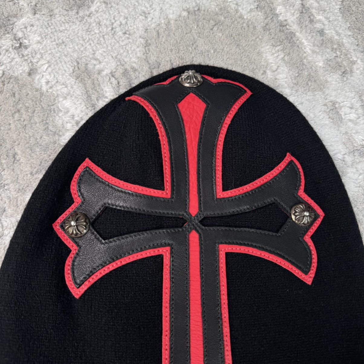 Chrome Hearts Red cross cashmere ski mask hat Size ONE SIZE - 6 Thumbnail