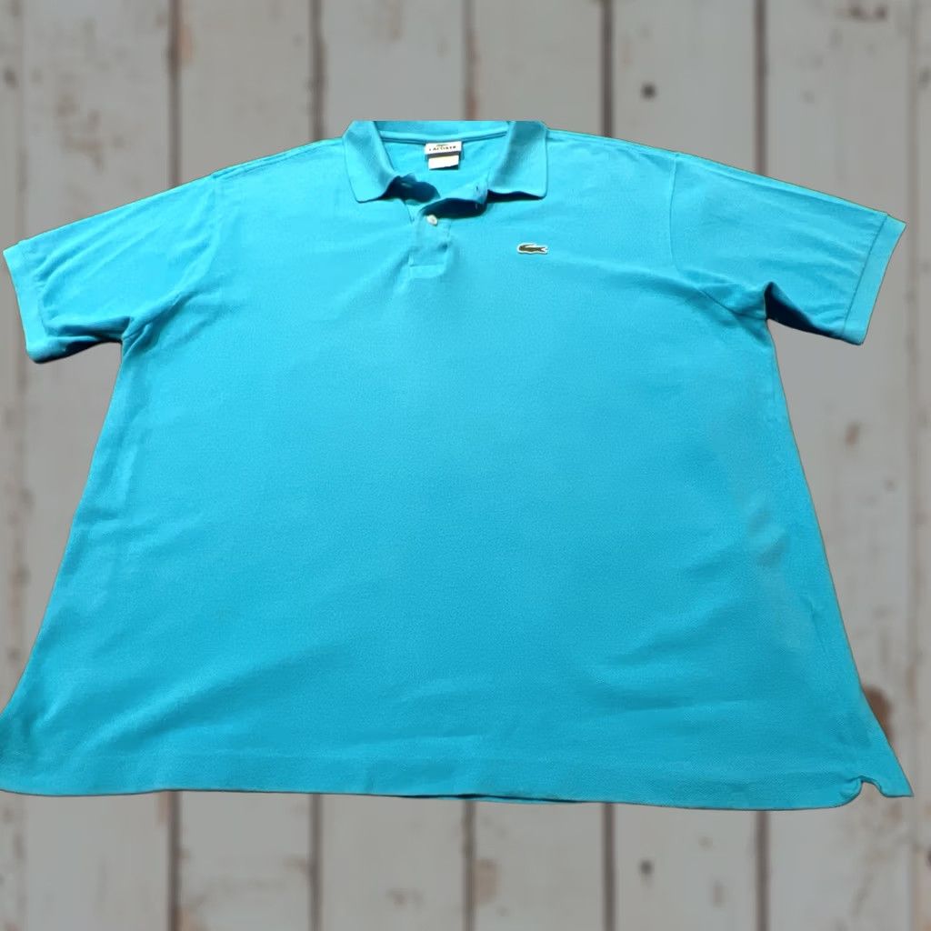 Lacoste VINTAGE Lacoste Polo Shirt XL Aqua Blue Short Sleeve Collared Button-Up Sports Men G Size US XL / EU 56 / 4 - 1 Thumbnail