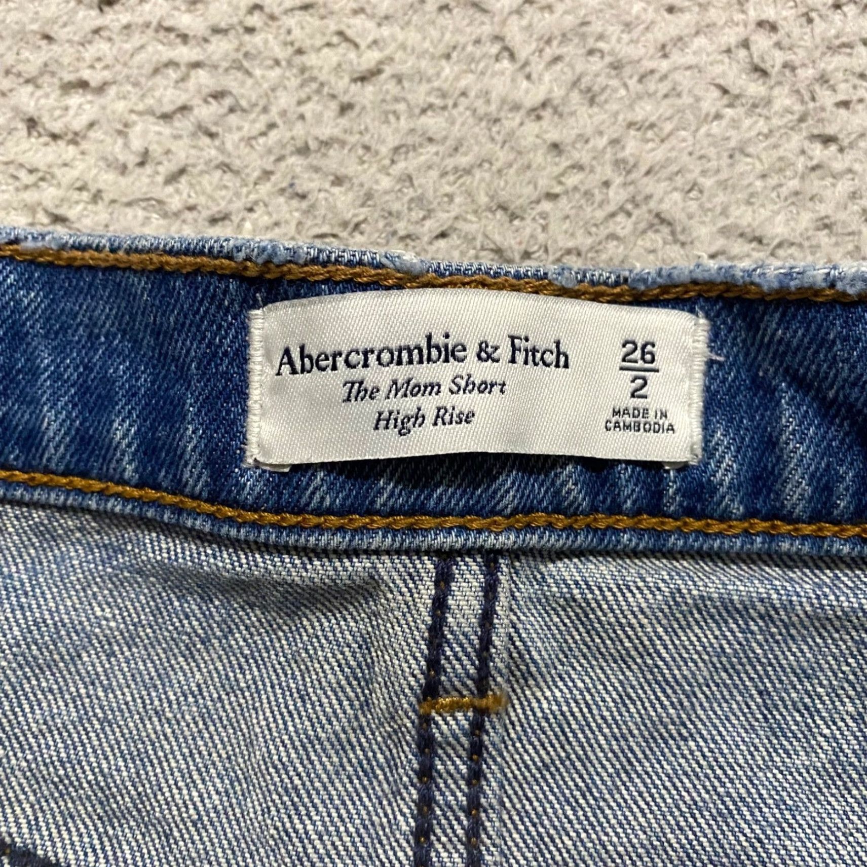 Abercrombie & Fitch Abercrombie & Fitch Womens Shorts Jeans Blue Denim Cut-Off High Rise 2 Distressed 5-Pocket Casual Summer Spring Fall Mens Womens Size 26" / US 2 / IT 38 - 3 Thumbnail