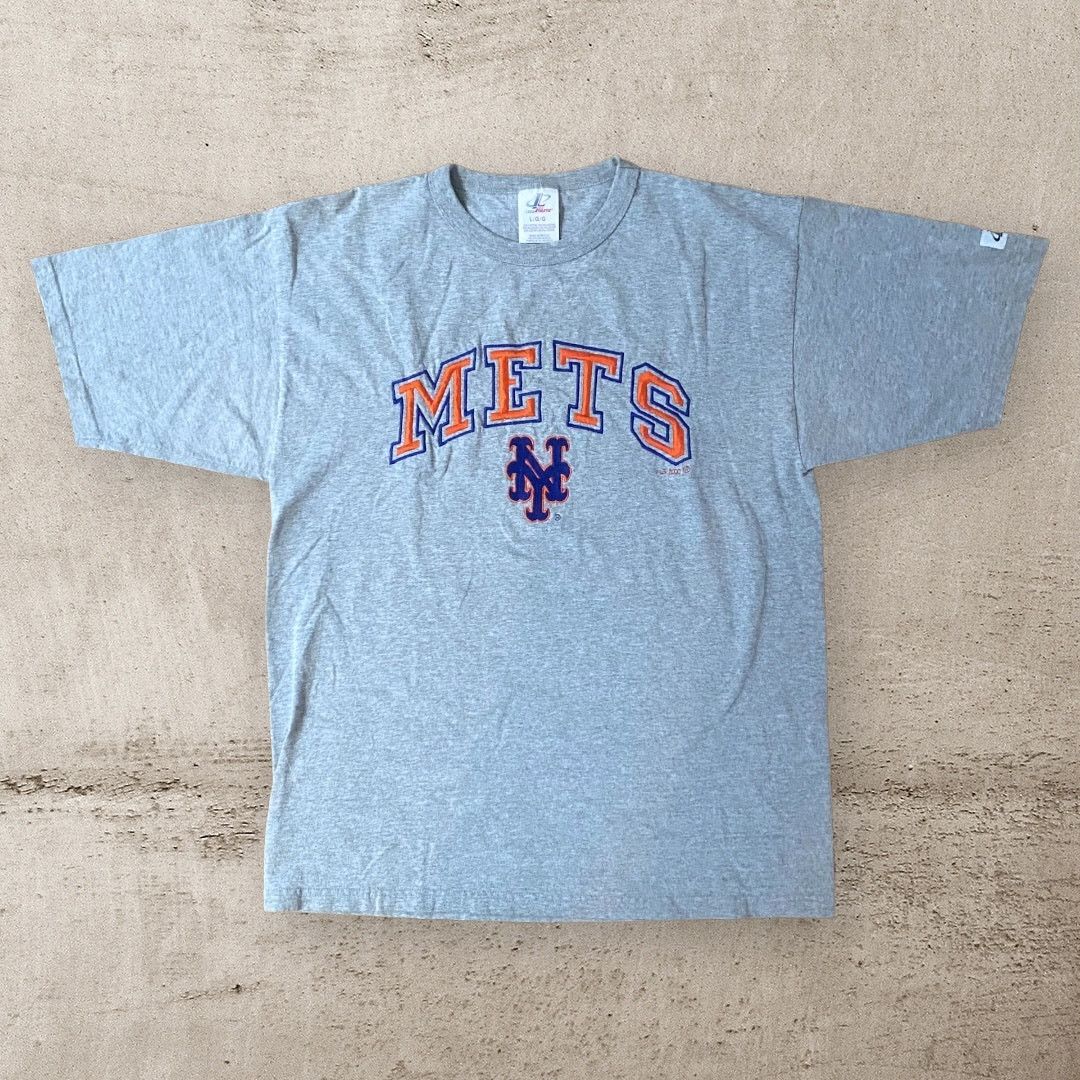 Logo Athletic × MLB × Vintage Vintage Y2K New York Mets Embroidered Logo MLB T Shirt Size US L / EU 52-54 / 3 - 1 Thumbnail