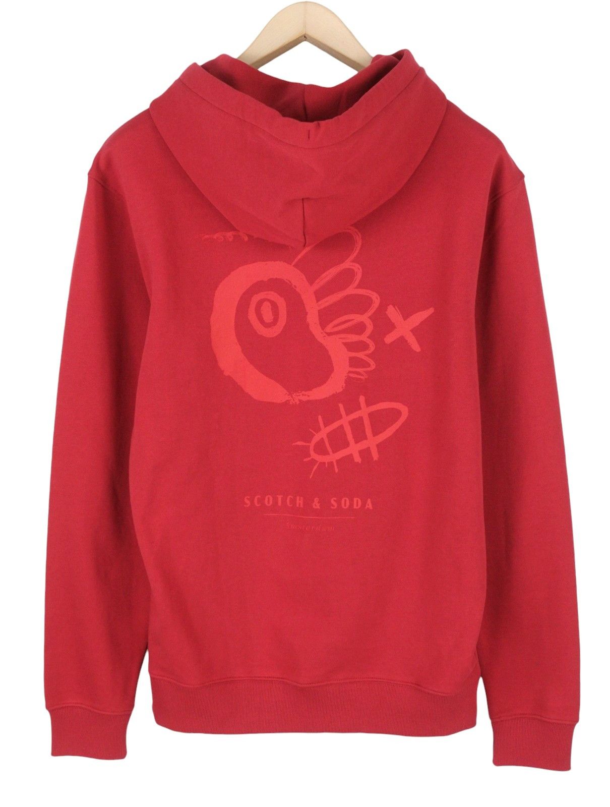 Scotch & Soda M Red Cotton Kangaroo Hoodie 88556 Size US M / EU 48-50 / 2 - 2 Thumbnail