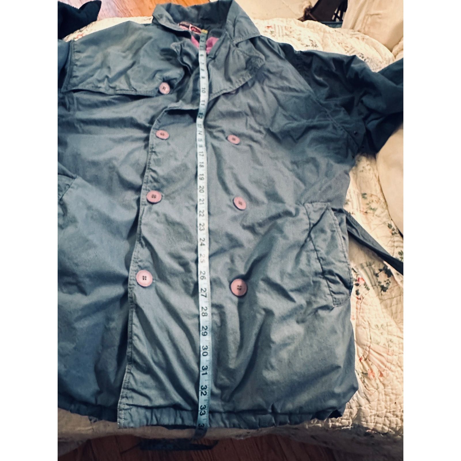 Other 70's 80's WILLIWEAR BLUE & LAVENDER QUILTED TRENCH COAT Size S / US 4 / IT 40 - 5 Thumbnail