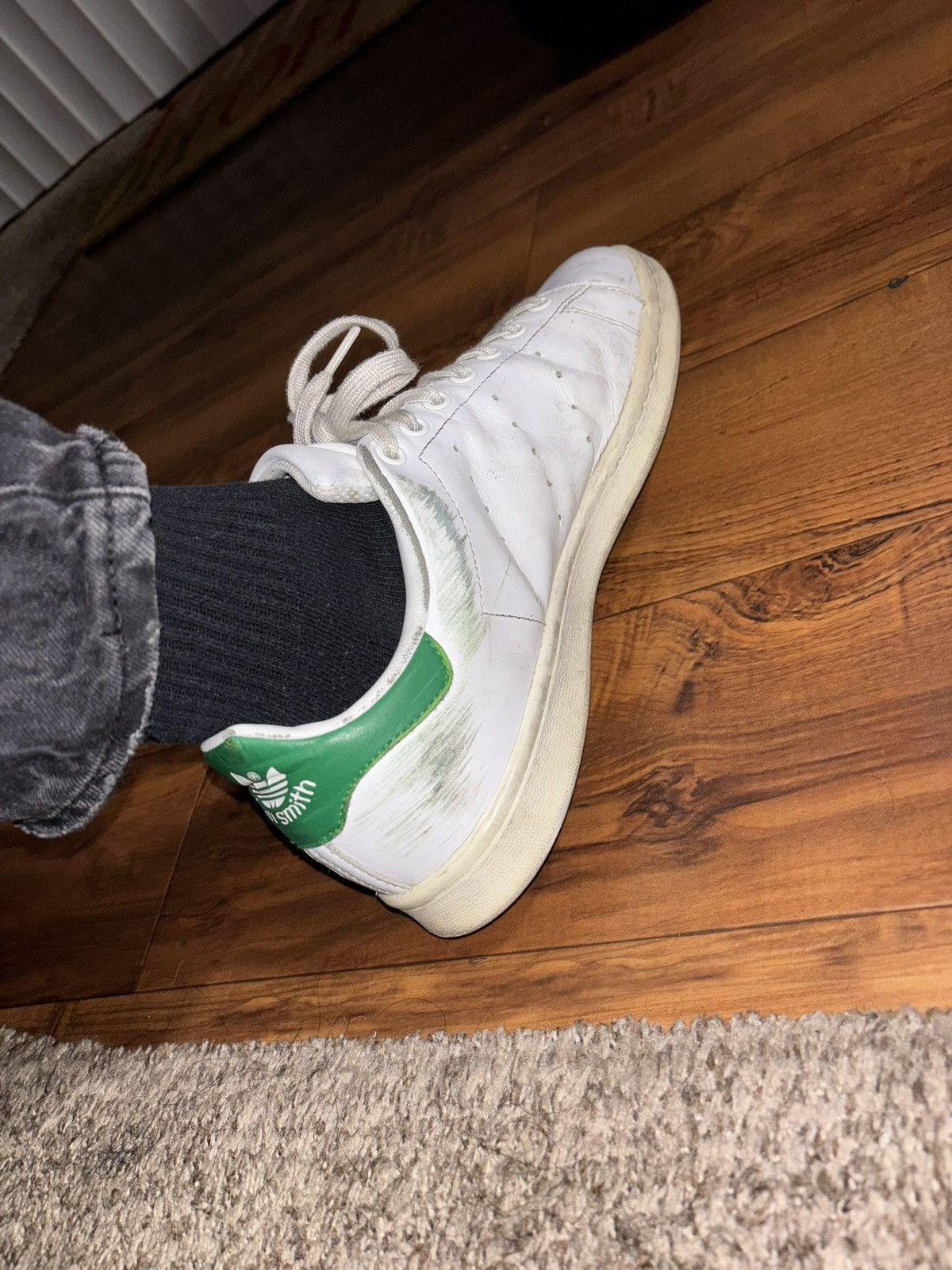 Adidas Adidas White Stan Smiths Leather Men’s Shoes Size 10.5 Used Size US 10.5 / EU 43-44 - 14 Thumbnail