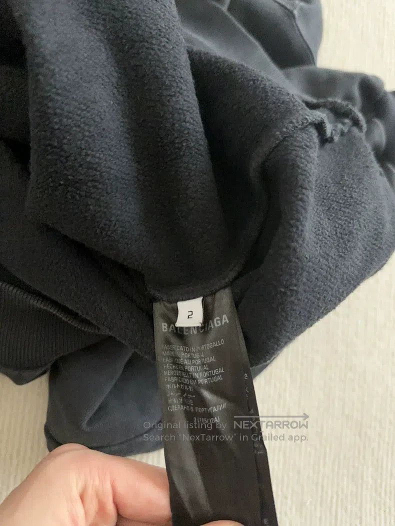 Balenciaga Balenciaga Washed Black Embroidered Sport B Hoodie Size US M / EU 48-50 / 2 - 2 Thumbnail