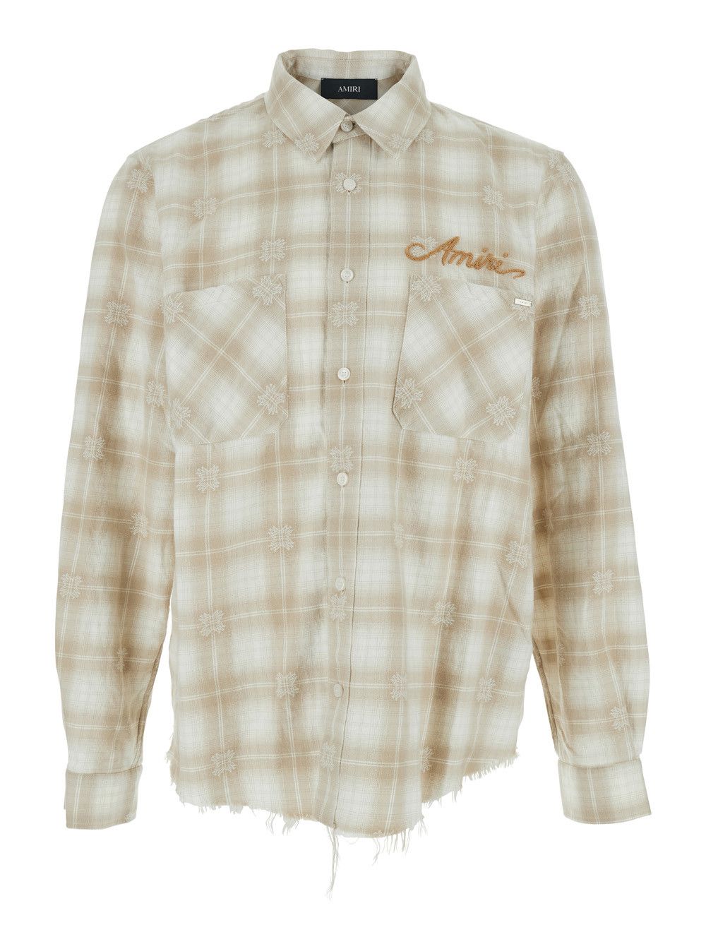 Amiri Beige Shirt with Check Pattern and Lettering Logo on Front and Backin Flannel Man Size US XL / EU 56 / 4 - 1 Thumbnail